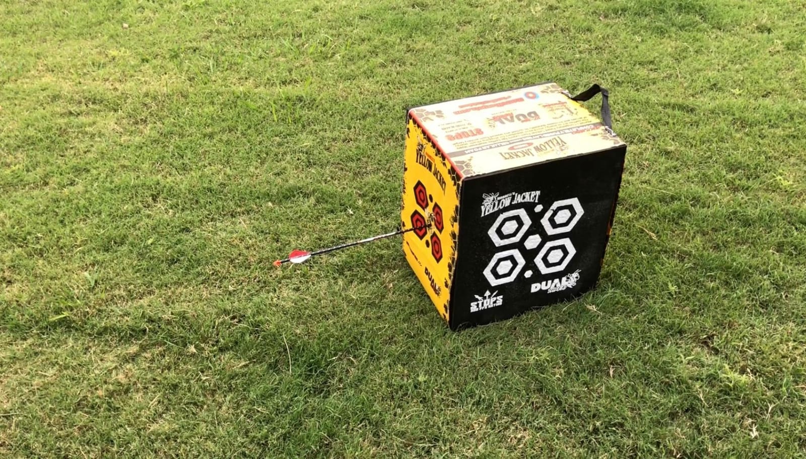 Morrell Yellow Jacket Dual Threat Foam Archery Target Block for Compound Bows and Crossbows, with 4 Sides and 32 Bullseyes, Yellow customer photo 1