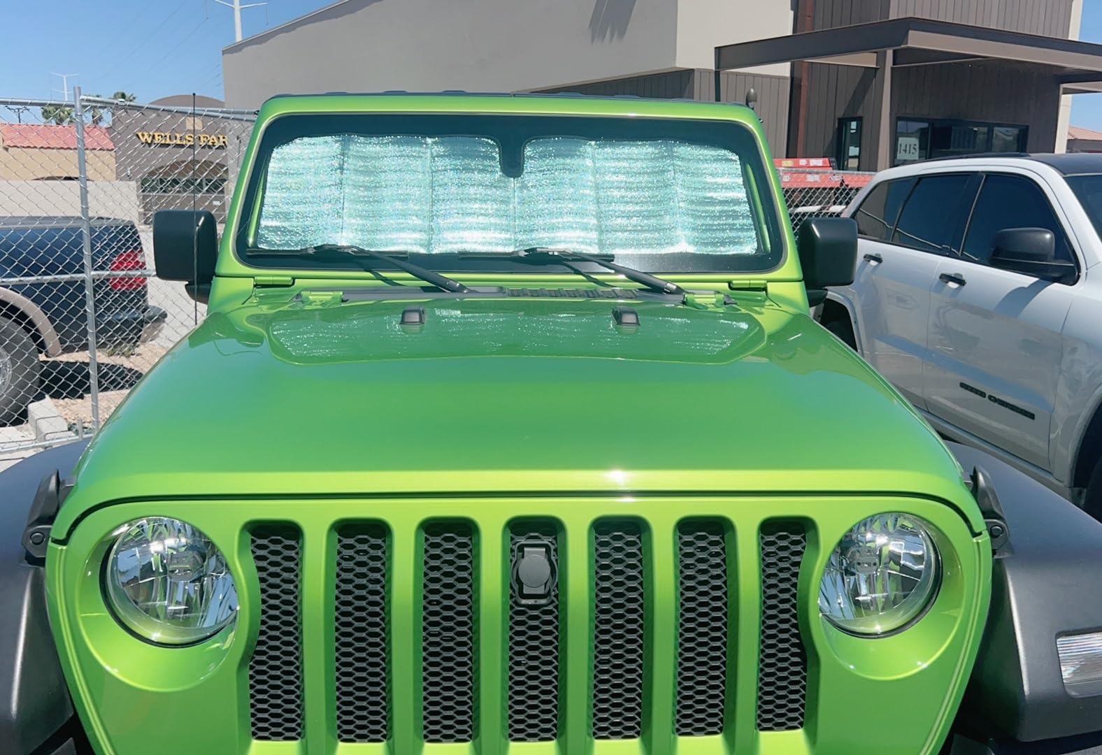 Windshield Sunshade Sun Shade Heat Shield Sun Visor Mat Compatible with Jeep Wrangler Rubicon Sahara TJ JK JKU 2 Door & 4 Door customer photo 2