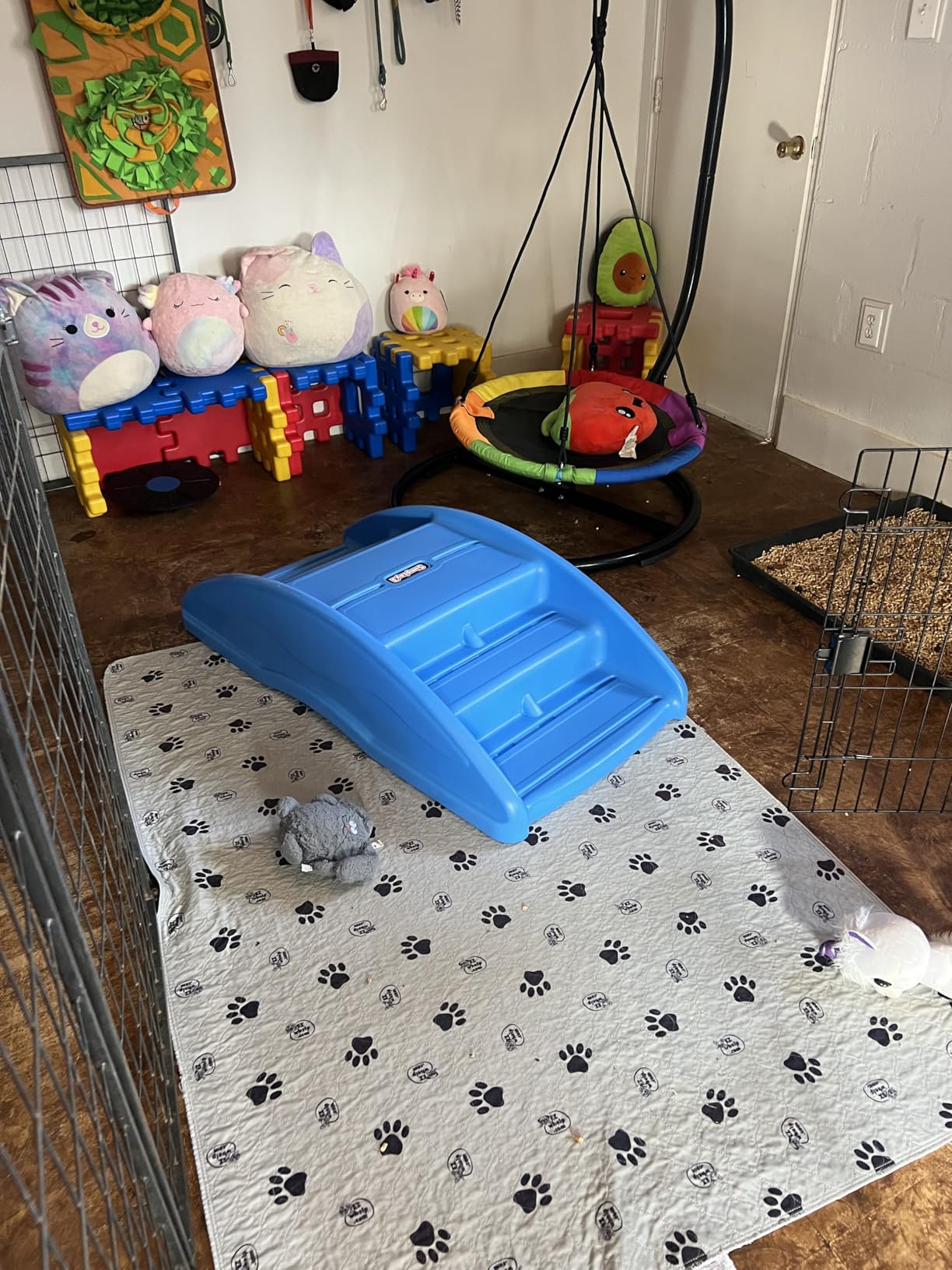 Simplay3 Two Sided Rock and Roll Teeter Totter Seesaw and Climbing Bridge, Fits up to Four Children and Kids for Rocking and Climbing - Indoor/Outdoor, Made in USA (Blue) customer photo 2
