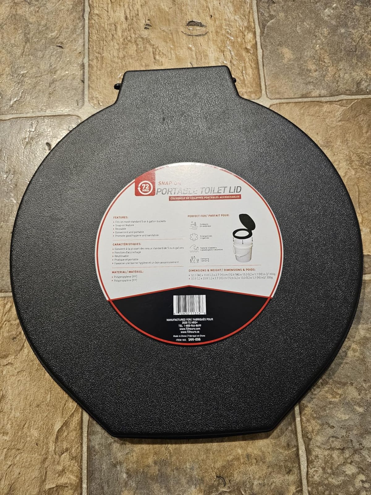 72 HRS Premium Portable Camping Toilet Seat with Lid for 5 Gallon Buckets | Portable Toilet for Outdoor Camping, Hiking, Emergency Prep, Backcountry, Car, Boat, Road Trips, No Bucket Included customer photo 1