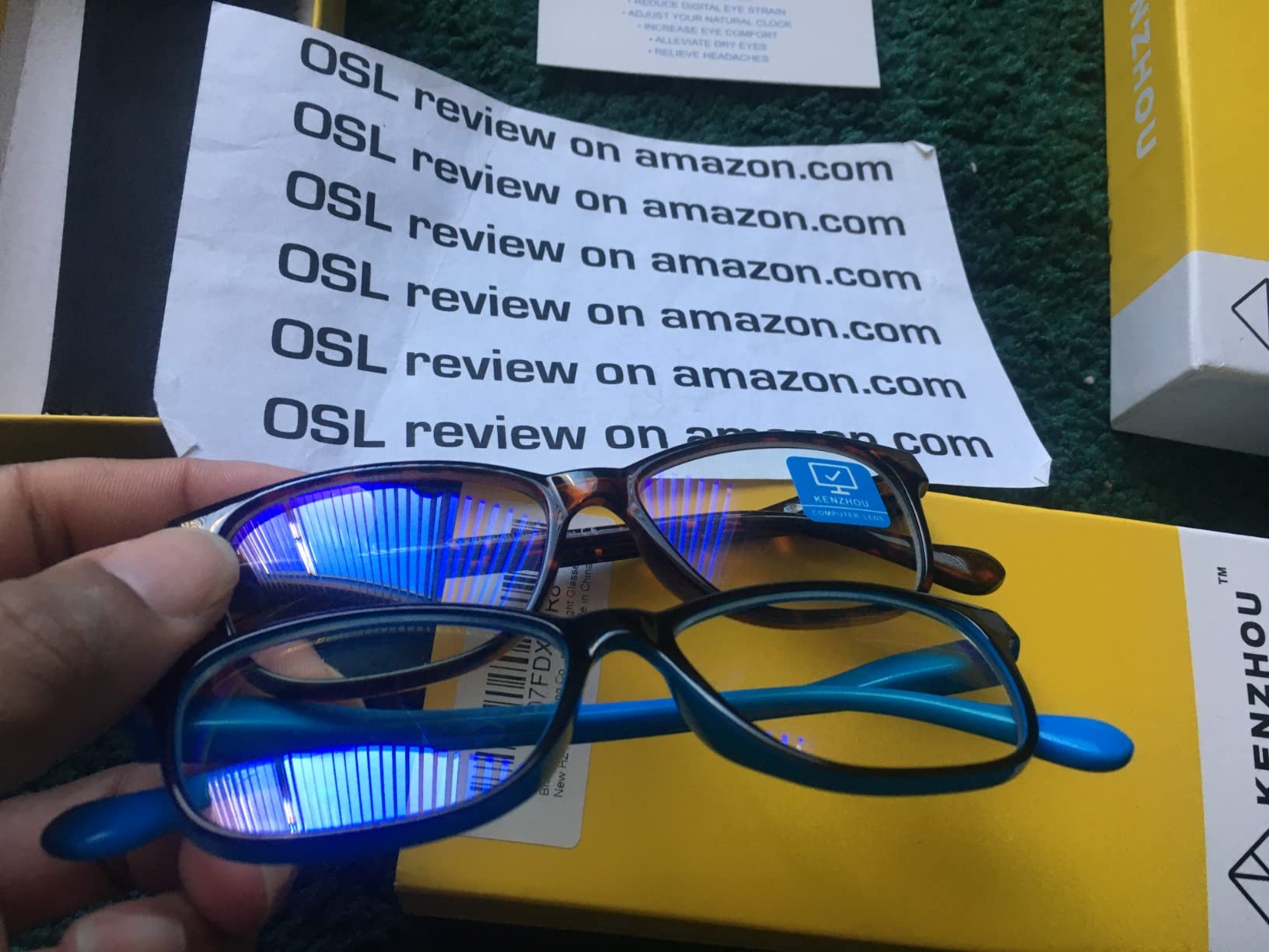 K KENZHOU Blue Light Glasses for Woman Men Bluelight Blocking Glasses for Computer Gaming Phones,Anti Eye Strain & UV Glare customer photo 1