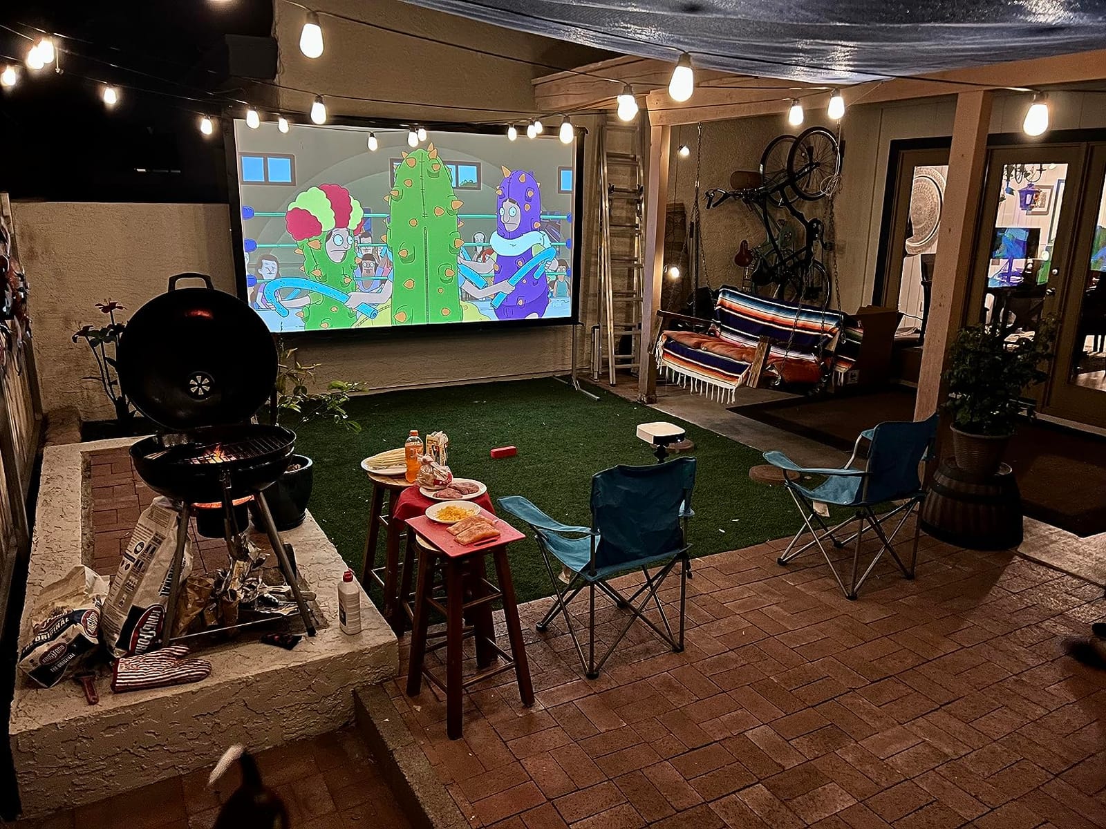 Projector Screen 100 inch,Projector Screen Indoor with 3-Layers PVC customer photo 1