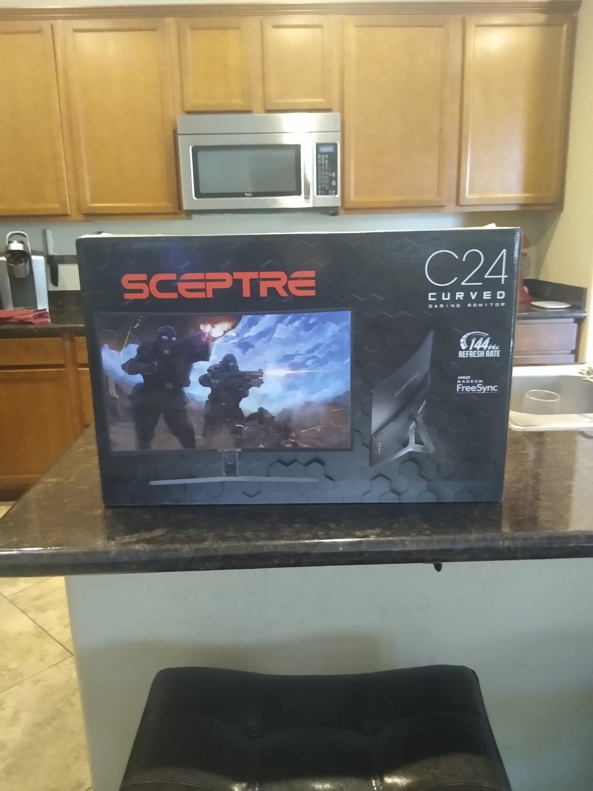 Sceptre 24-Inch,FHD 1080p Curved 144Hz Gaming Monitor AMD FreeSync 99% sRGB HDMI DisplayPort, Build-in SpeakersMachine Black customer photo 2