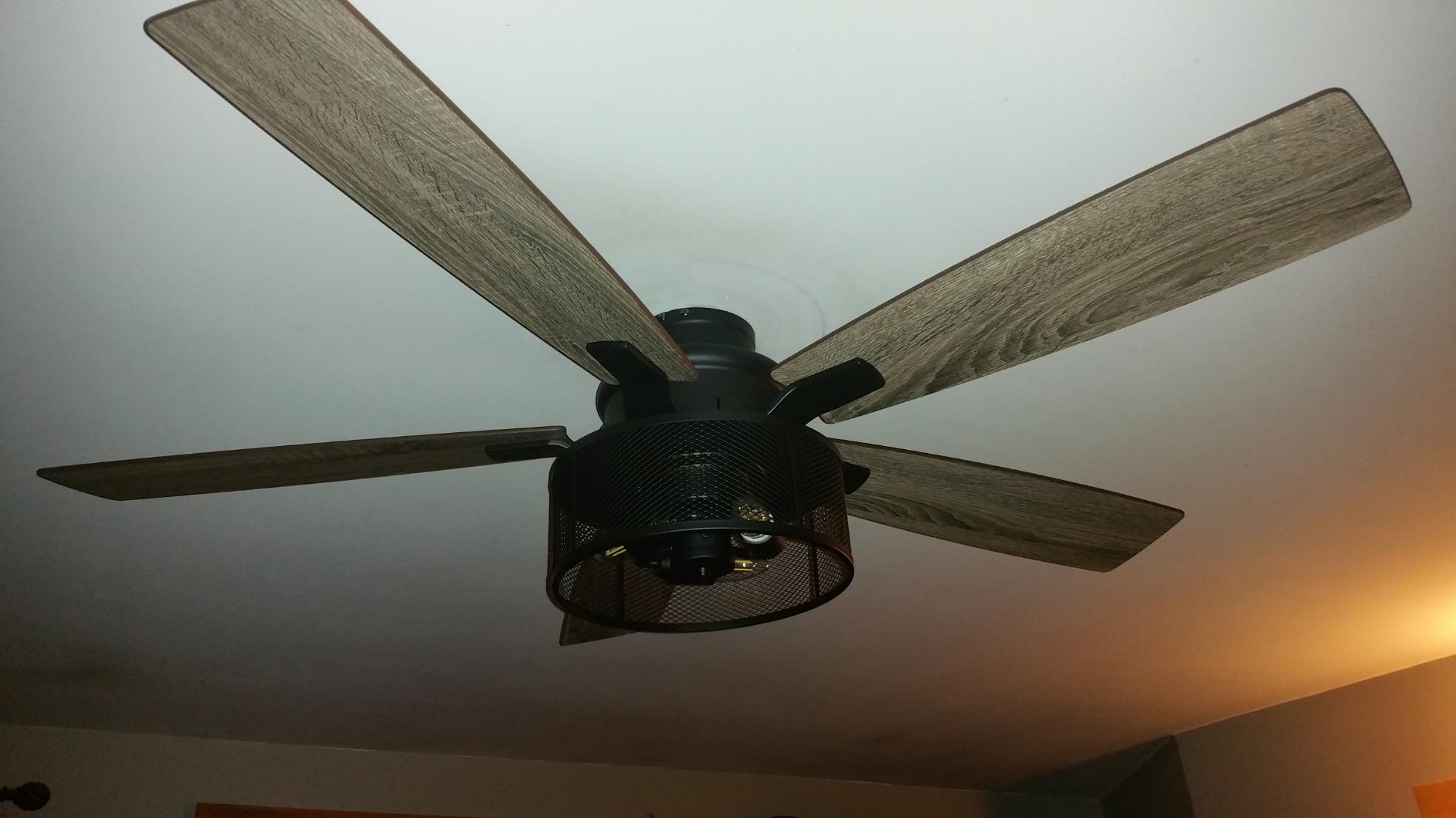 Honeywell Ceiling Fans Carnegie, 52 Inch Industrial LED Ceiling Fan with Light and Remote Control, Dual Mounting Options, Dual Finish Blades, Reversible Motor - 50614-01 - (Matte Black) customer photo 2