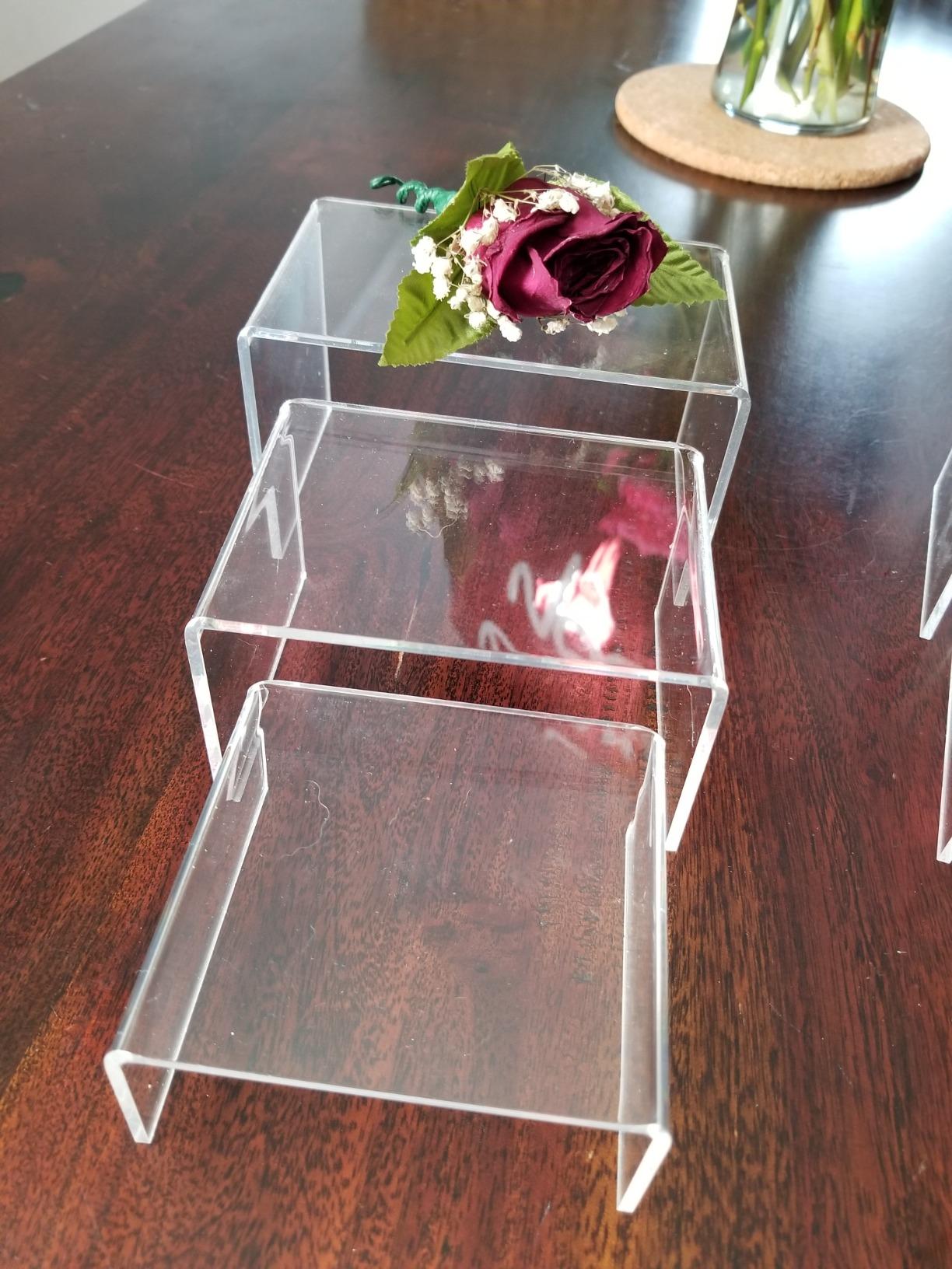 Chuangdi 2 Sets Display Risers Figure Food Stand,Clear,Small Set customer photo 2