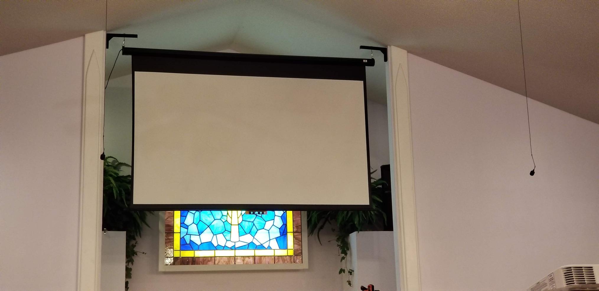 Akia Screens 110 inch Electric Motorized Projector Screen Retractable 16:9 8K 4K HD 3D Ceiling Wall Mount Black Projection Screen Office Home Theater Movie AK-MOTORIZE110H1 customer photo 2