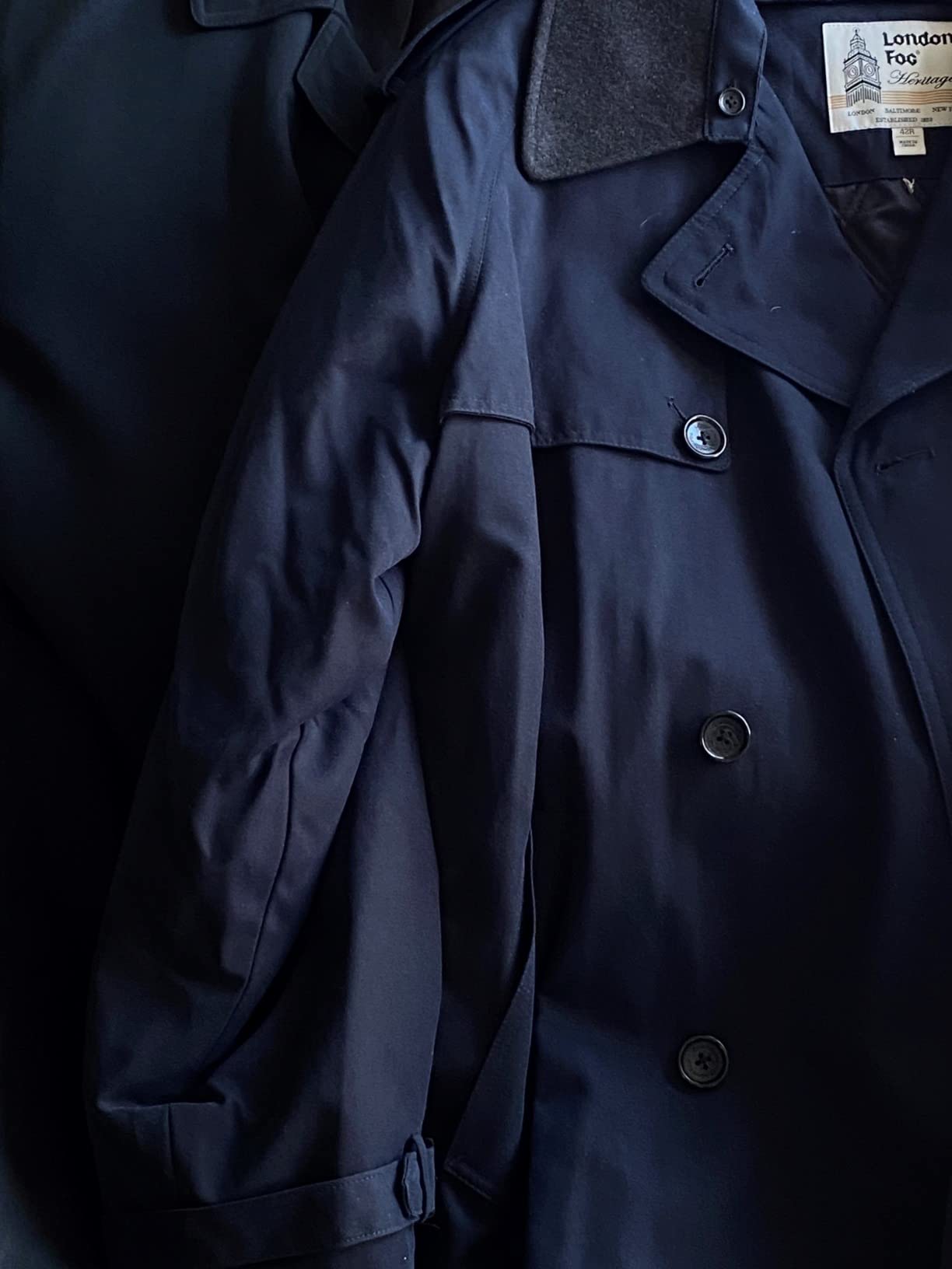 Men's Raleigh Double Breasted Long Trench Coat with Zip Out Liner customer photo 2