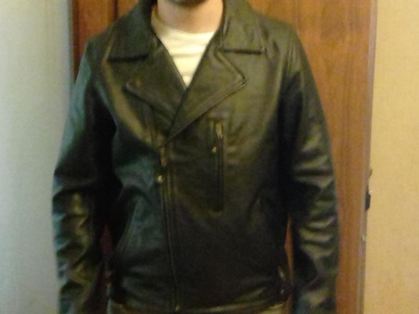 Motorcycle Genuine Leather Jacket - Hand-picked Genuine Top-Grain Cowhide Leather Biker Jacket for Men customer photo 2