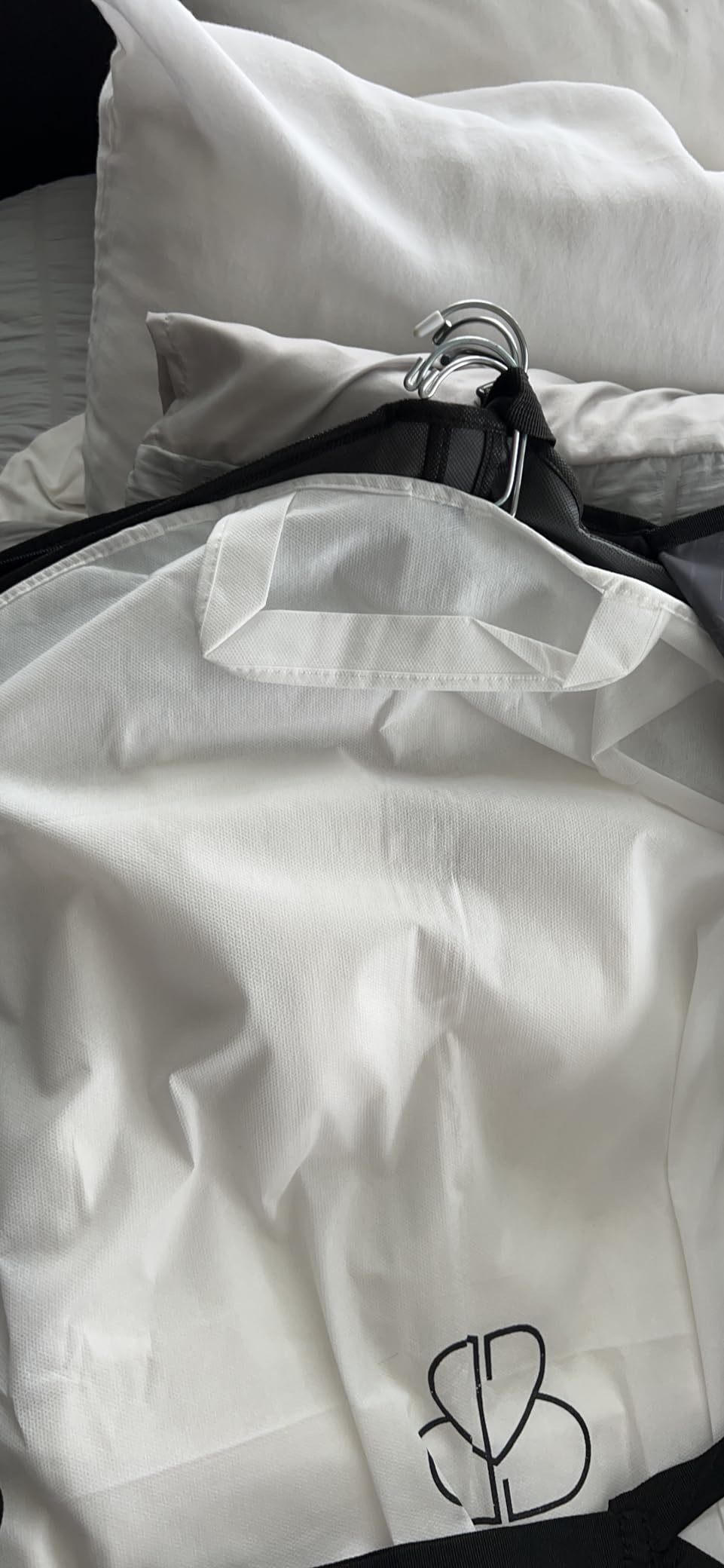 66'' Tri-fold Extra Long Dress Garment Bag, Premium & Breathable Tear-resistant Hanging Suit Cover for Travel and Storage customer photo 2