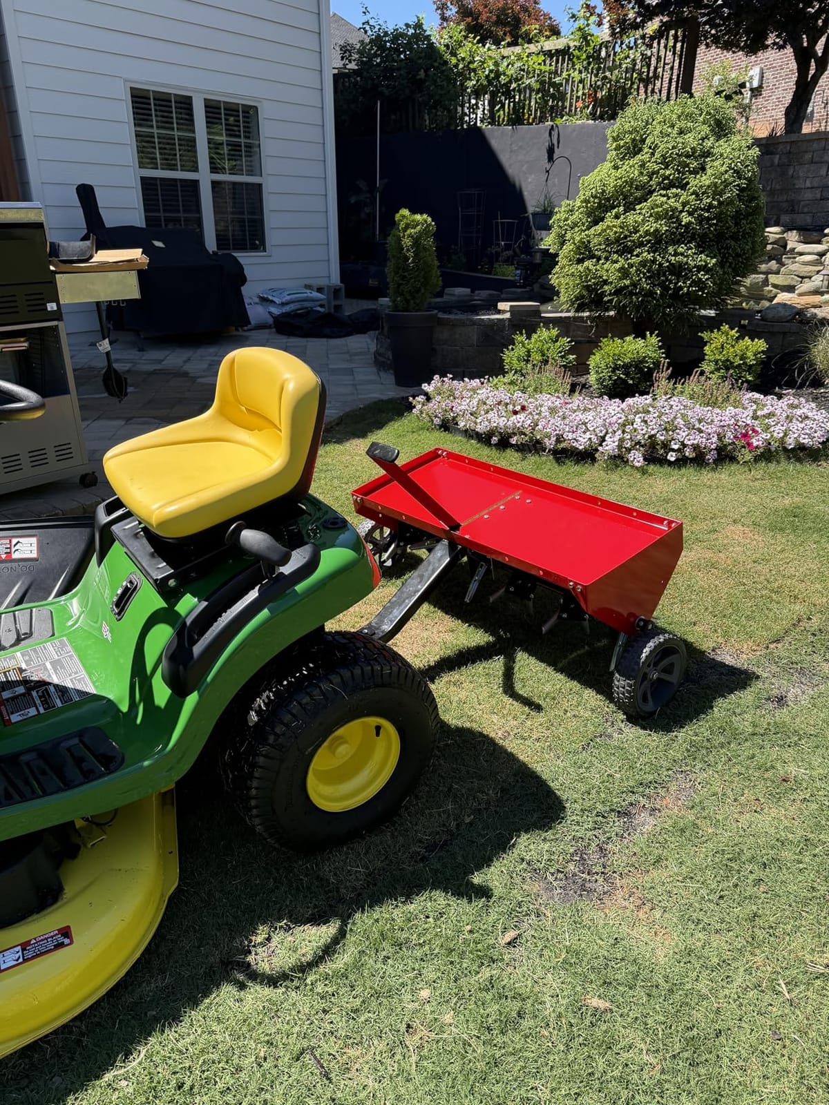 Craftsman 40 Inch Tow Behind Lawn Plug Aerator with 24 Galvanized Steel Coring Points and 140 lb Weight Tray customer photo 2