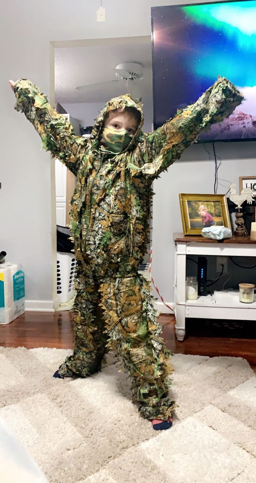 EAmber Ghillie Suit Gilly 3D Leafy Camo Cloth Youth Hunting Airsoft customer photo 1