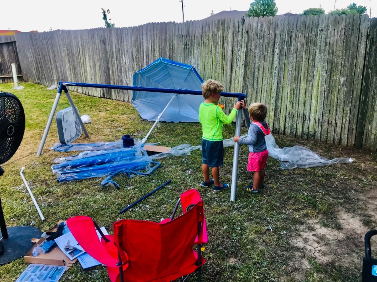 Sportspower Arcadia Metal Swing Set for Kids - Trapeze, 2-Person Glider, 5ft Slide, Anchor Kit, 6.1ft Durable Steel Frame - Outdoor Backyard Playset with 600 lbs Capacity customer photo 1