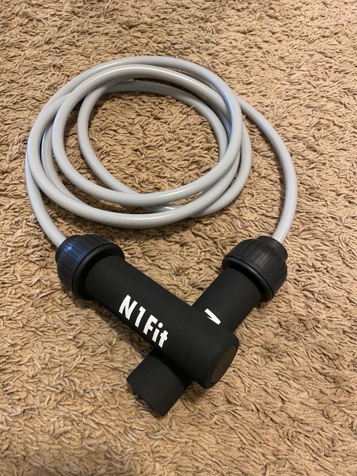 Weighted Jump Rope Workout (1LB) - Tangle-Free Ball Bearing Speed Skipping Rope for MMA Boxing Weight-loss Crossfit Fitness Home Exercise - Adjustable Rope Foam Handles for Men Women Cardio Training customer photo 2