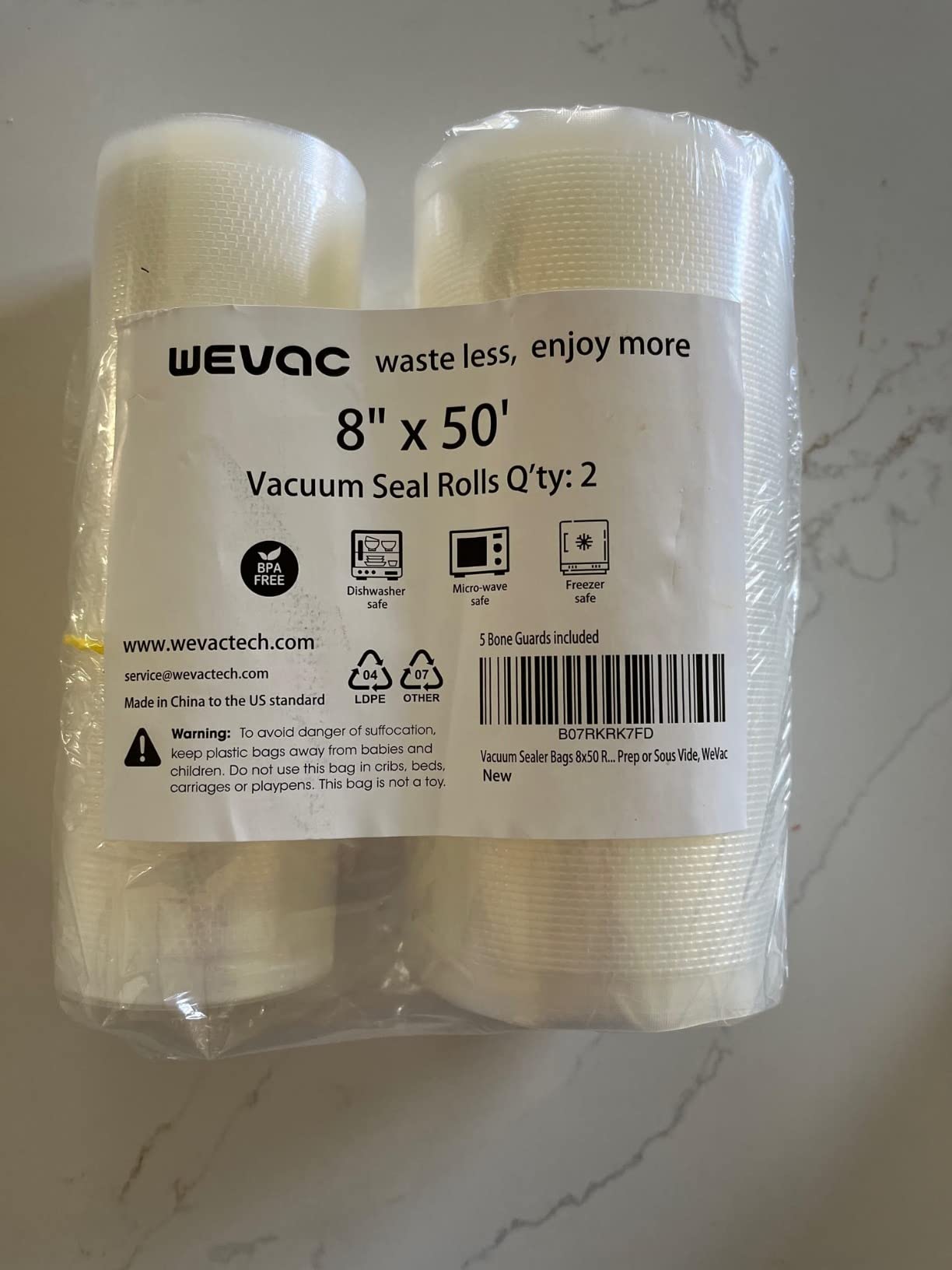 Wevac Vacuum Sealer Bags for Food 8x50 2 Rolls, Fit Food Saver Machines customer photo 1