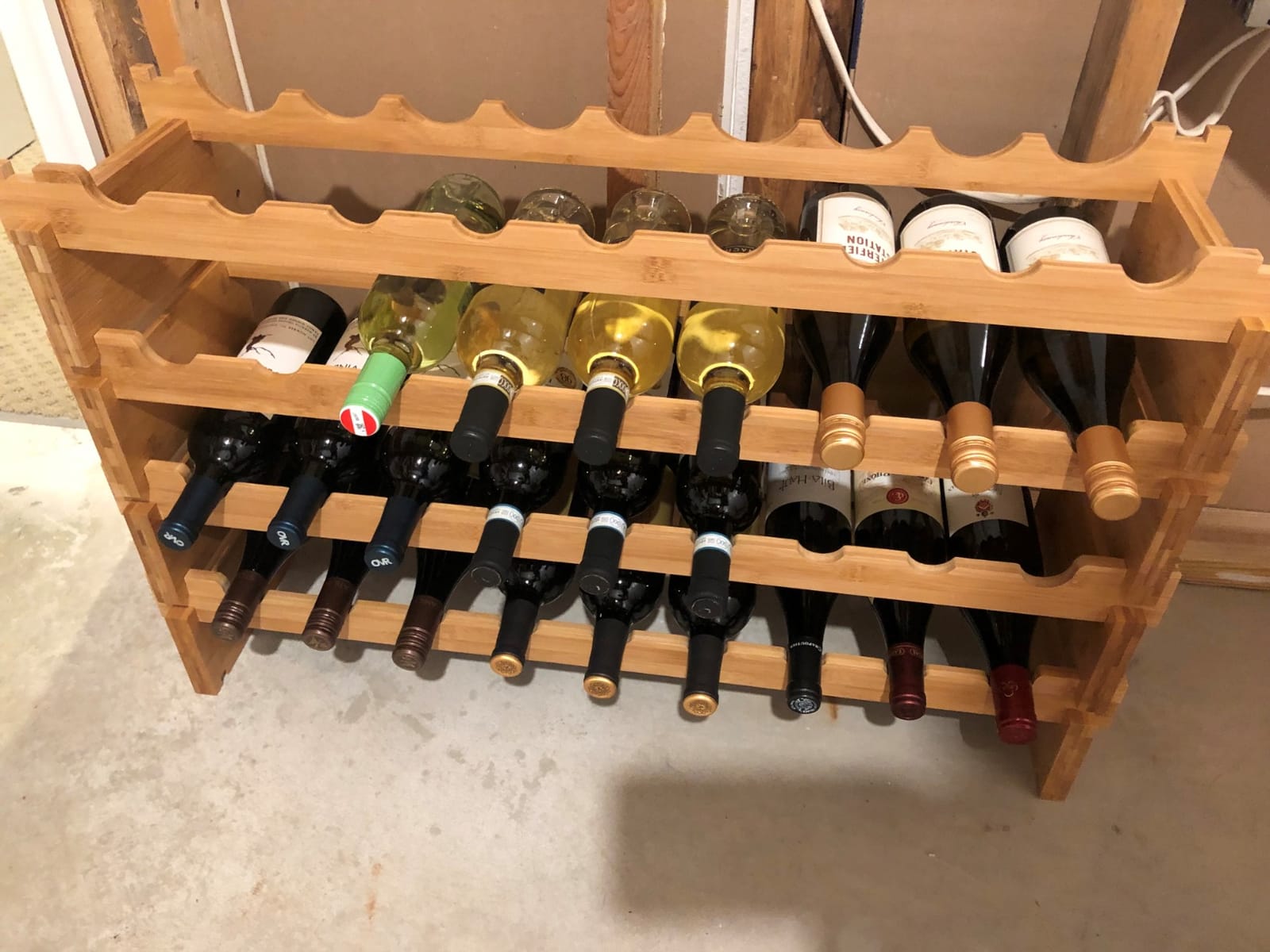 DECOMIL - 72 Bottle Stackable Modular Wine Rack Wine Storage Rack Solid Bamboo Wine Holder Display Shelves, Wobble-Free (Eight-Tier, 72 Bottle Capacity) customer photo 1