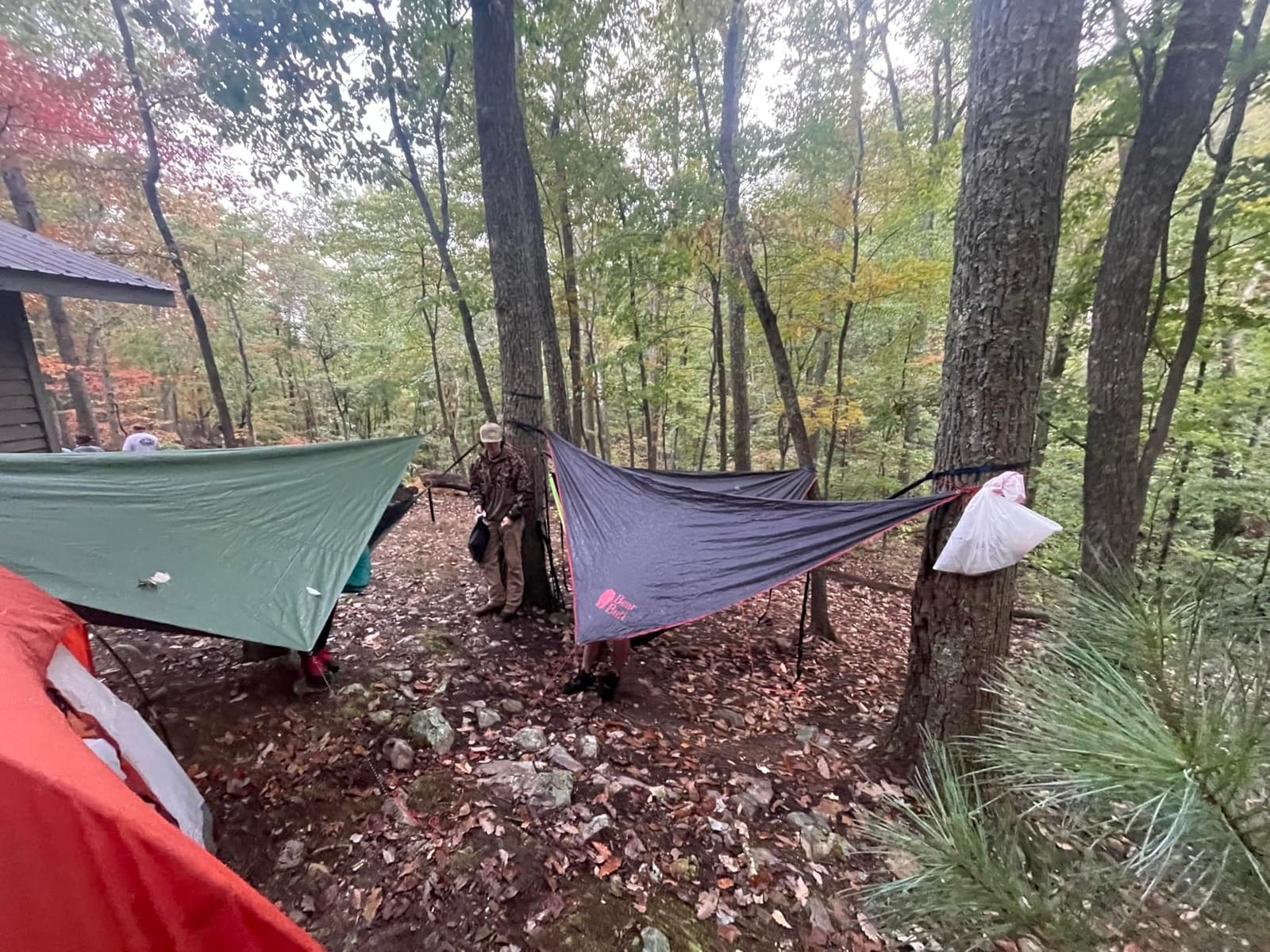 Camping Hammock with Rain Fly Tarp and Mosquito Net Tent Tree Straps, Portable Single Double Nylon Parachute Hammock Rainfly Set for Backpacking Hiking Travel Yard Outdoor Activities Green customer photo 1