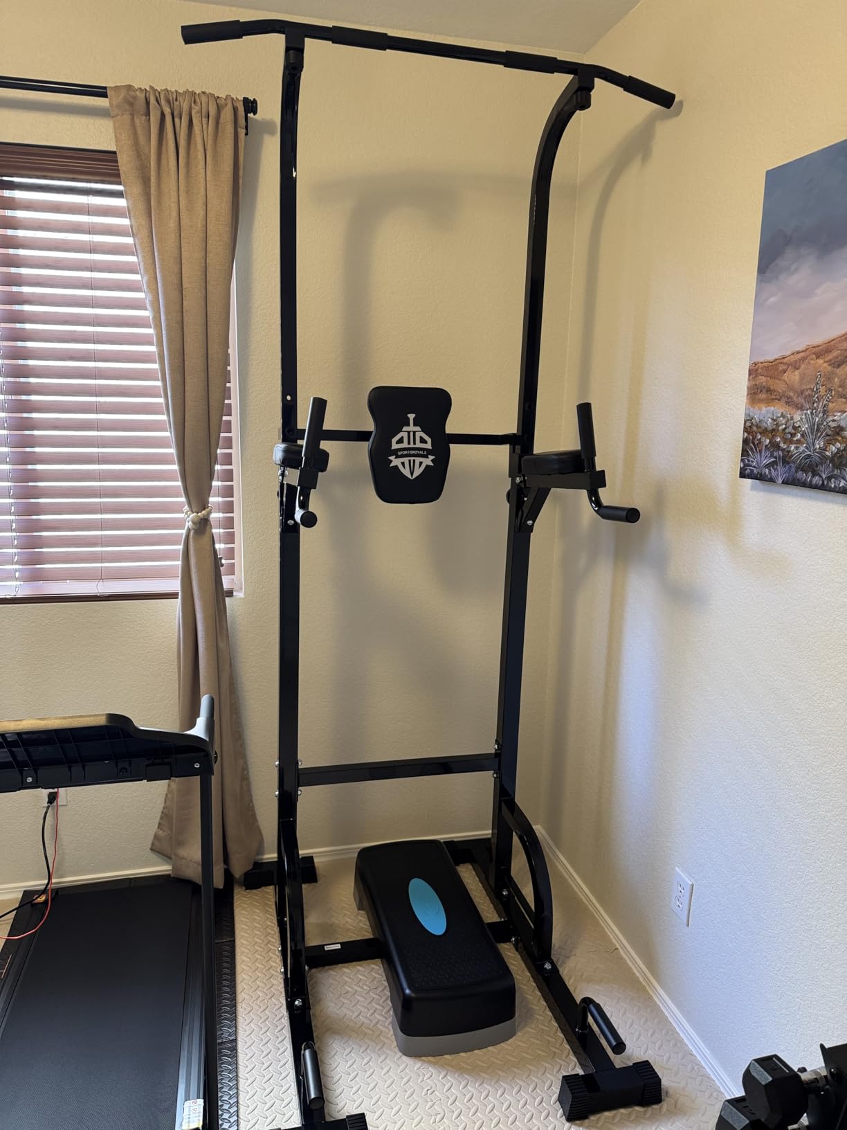 SPORTSROYALS Free Standing Pull Up Bar, Power Tower for Home Gym Training | Sturdy Free Standing Workout Station for Pull-Ups, Dips, Leg Raises and Full-Body Home Gym Strength Training customer photo 2