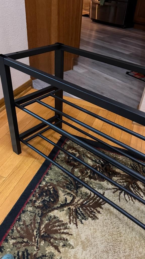 SONGMICS Shoe Bench, Storage Bench, Entryway Bench with Cushion | Shoe Shelf with Seat, Space-Saving, Modern Style, 31.9
