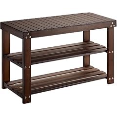 Pipishell 3 Tier Bamboo Shoe Rack Bench for Entryway, Brown customer photo 1
