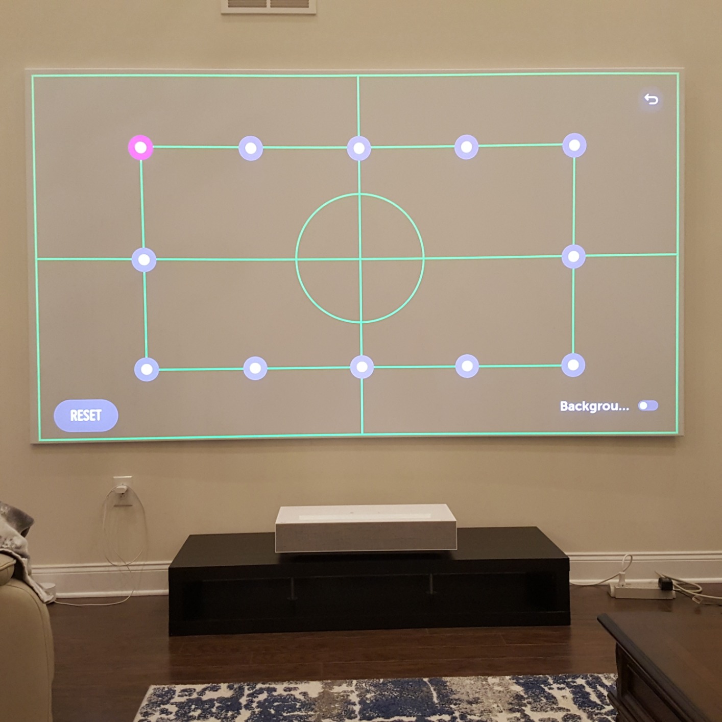 LG HU85LA 120” 4K UHD Resolution (3840 x 2160) Laser Smart Home Theater CineBeam Ultra Short Throw Projector, 2700 ANSI Lumen, Smart TV enabled, Alexa Built-in, HDR10, with Magic Remote - White customer photo 1