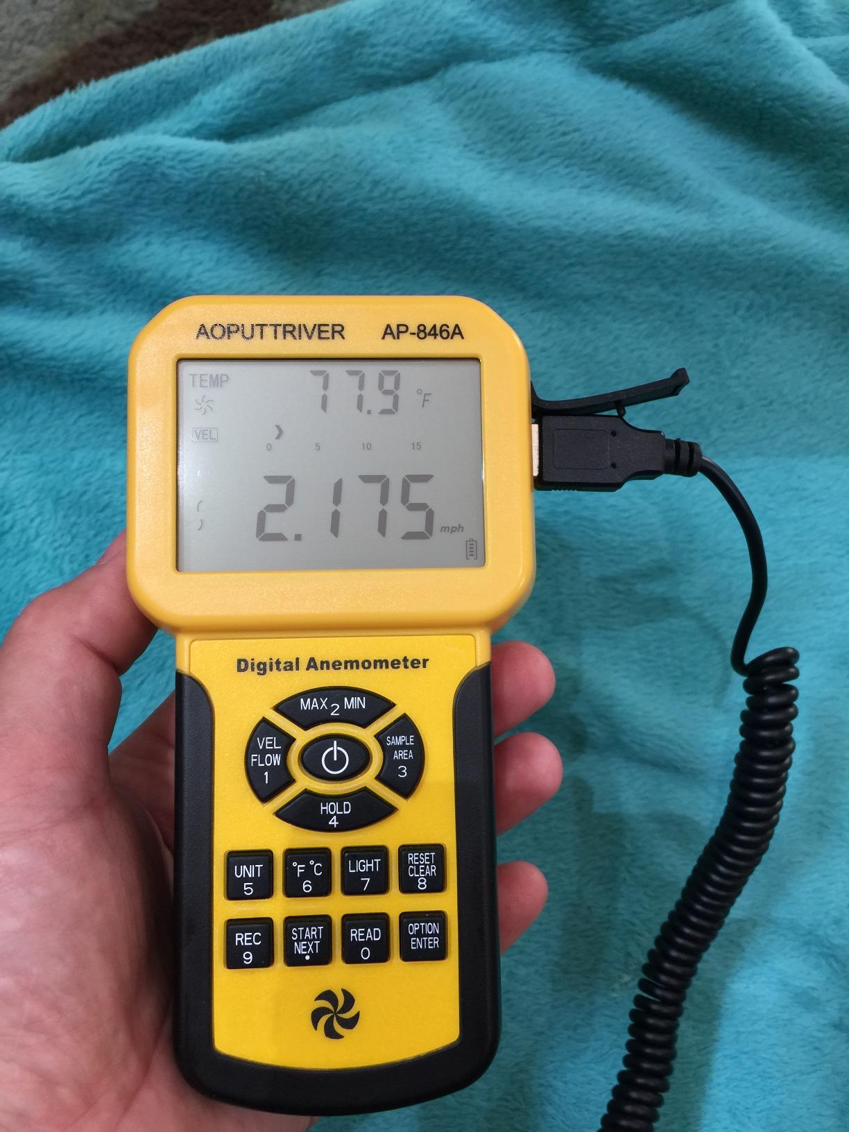 HVAC Anemometer, AOPUTTRIVER 856A CFM Meter Airflow Meter USB Export to PC customer photo 1