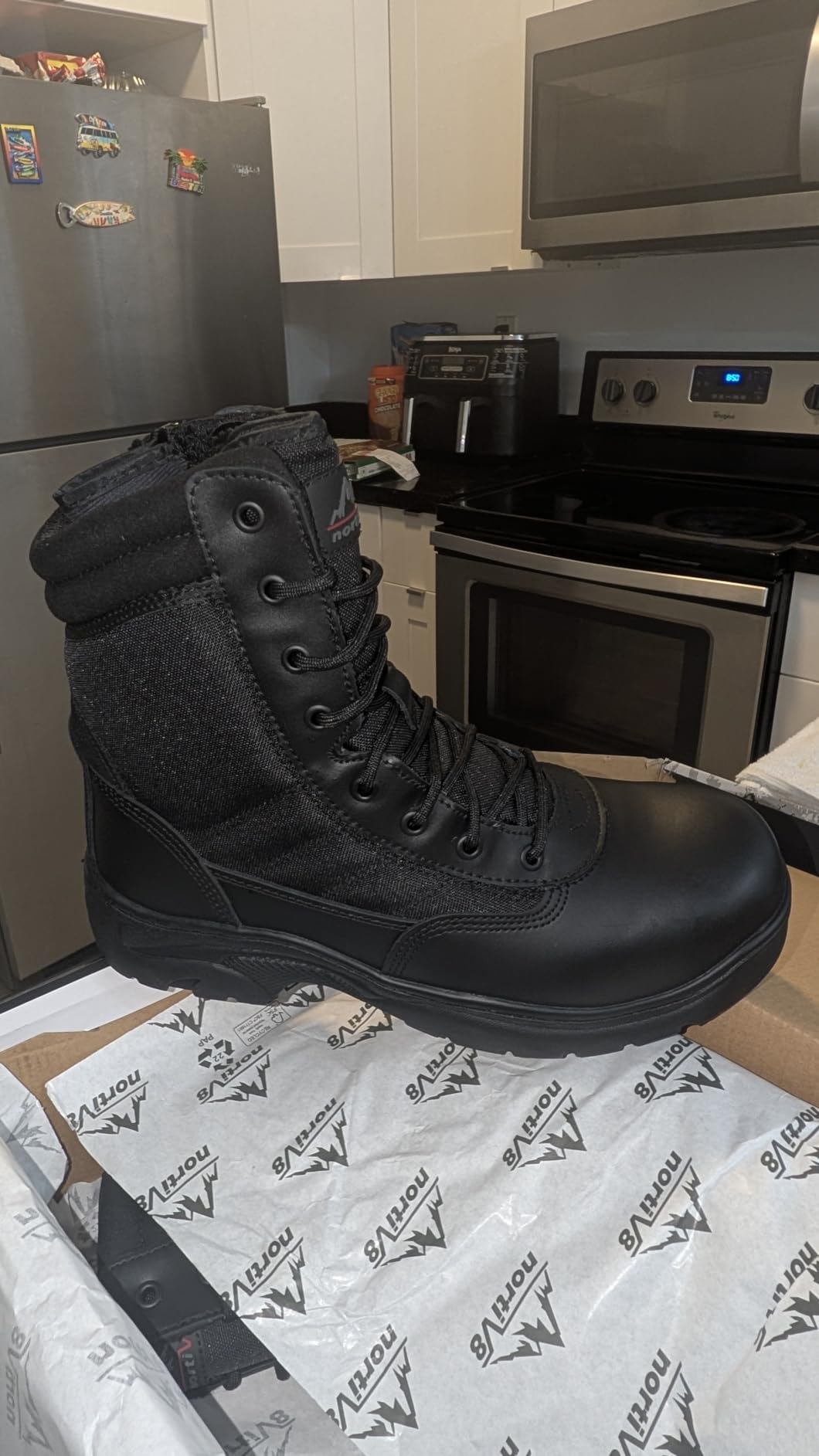 NORTIV 8 Men's Steel Toe Work Boots Side Zipper | Safety Industrial & Construction Military Work Boots Slip Resistant ASTM F2413-18, TROOPER-STL customer photo 1