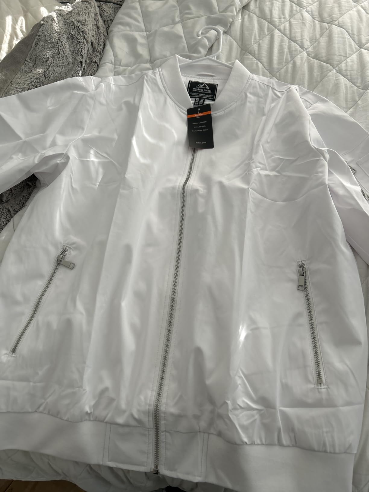 Men's Bomber Jacket Lightweight Casual Spring Fall Windbreaker Zip Up Coat with Pocket customer photo 1
