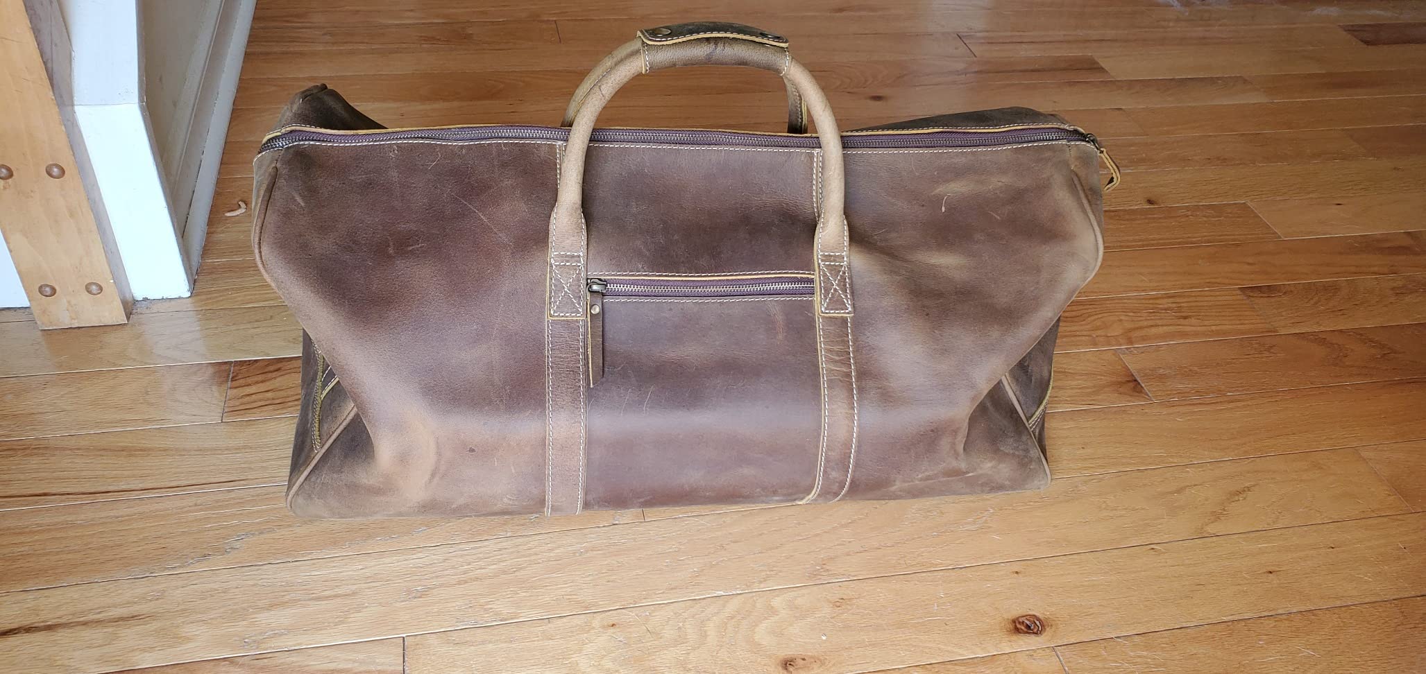 KomalC 24 Inch Leather Duffle Bag for Men & Women, Travel Weekend Bag customer photo 2