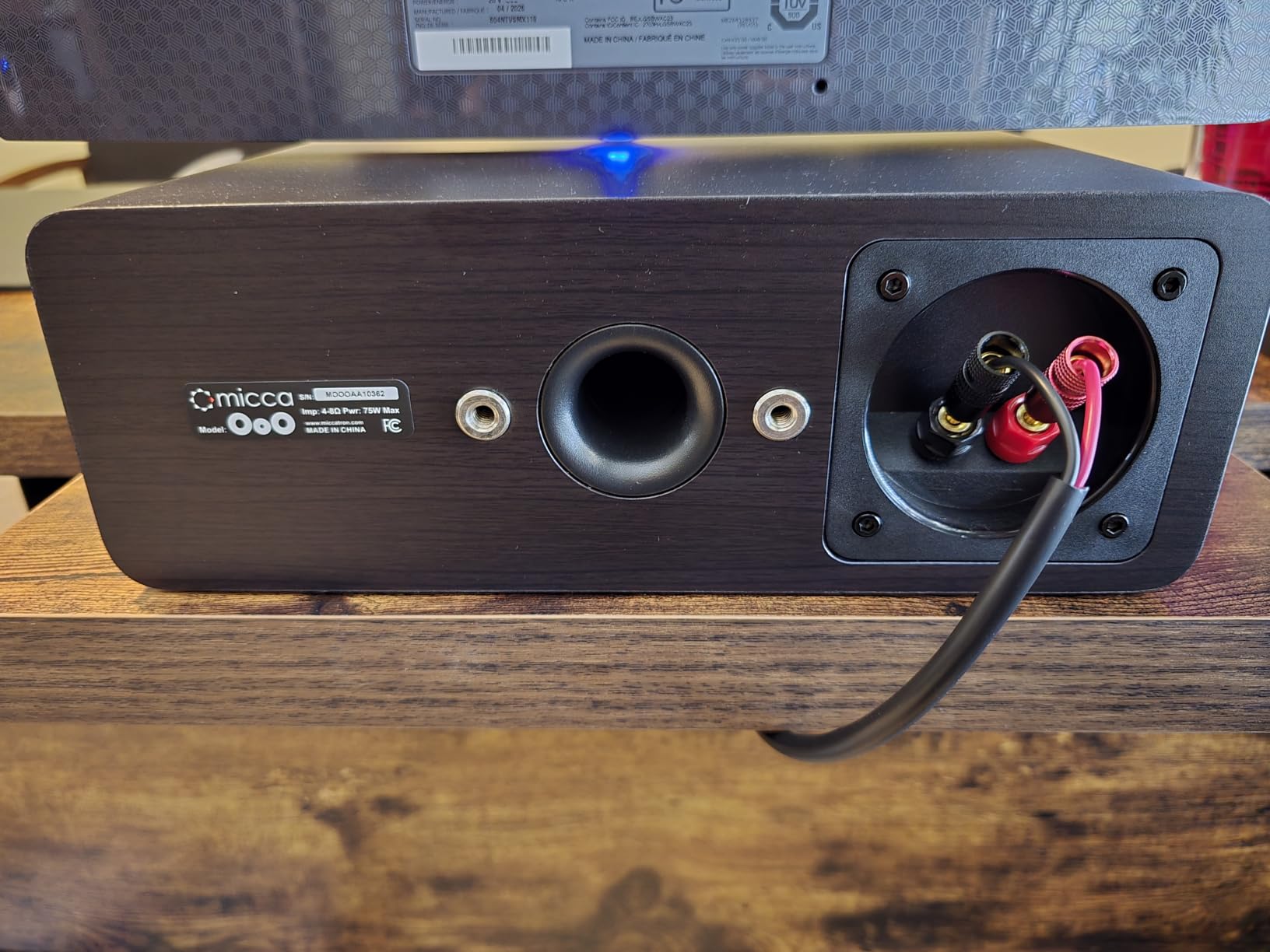 Micca OoO Slim Passive Center Channel Speaker, Home Theater, Each, Walnut customer photo 1