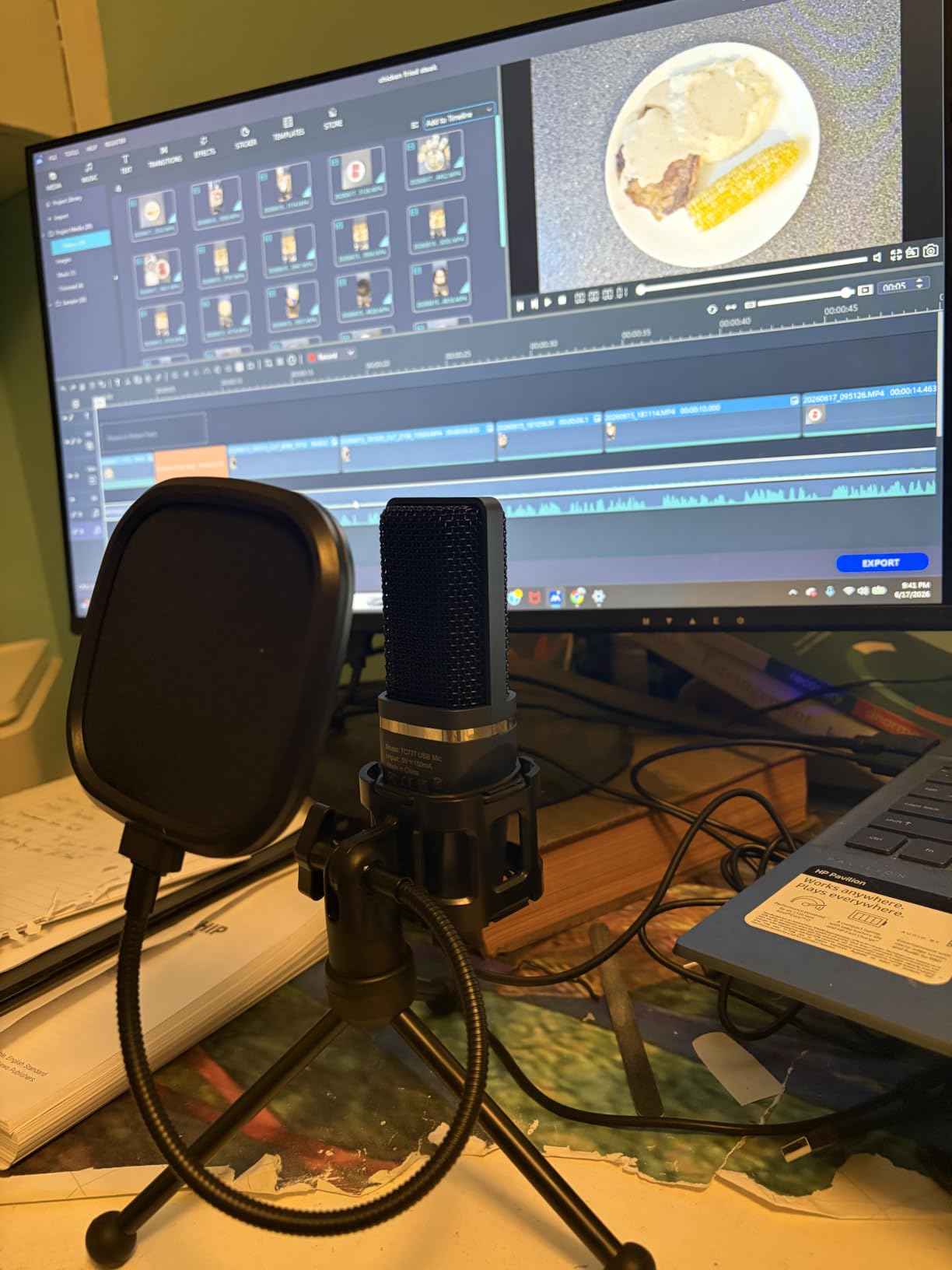 TONOR TC-777 Podcast Microphone, USB Computer Microphone, Cardioid Condenser PC Mic with Tripod Stand and Pop Filter for Podcasting, Streaming, Vocal Recording, Compatible with PC & Laptop, PS4/5 customer photo 1