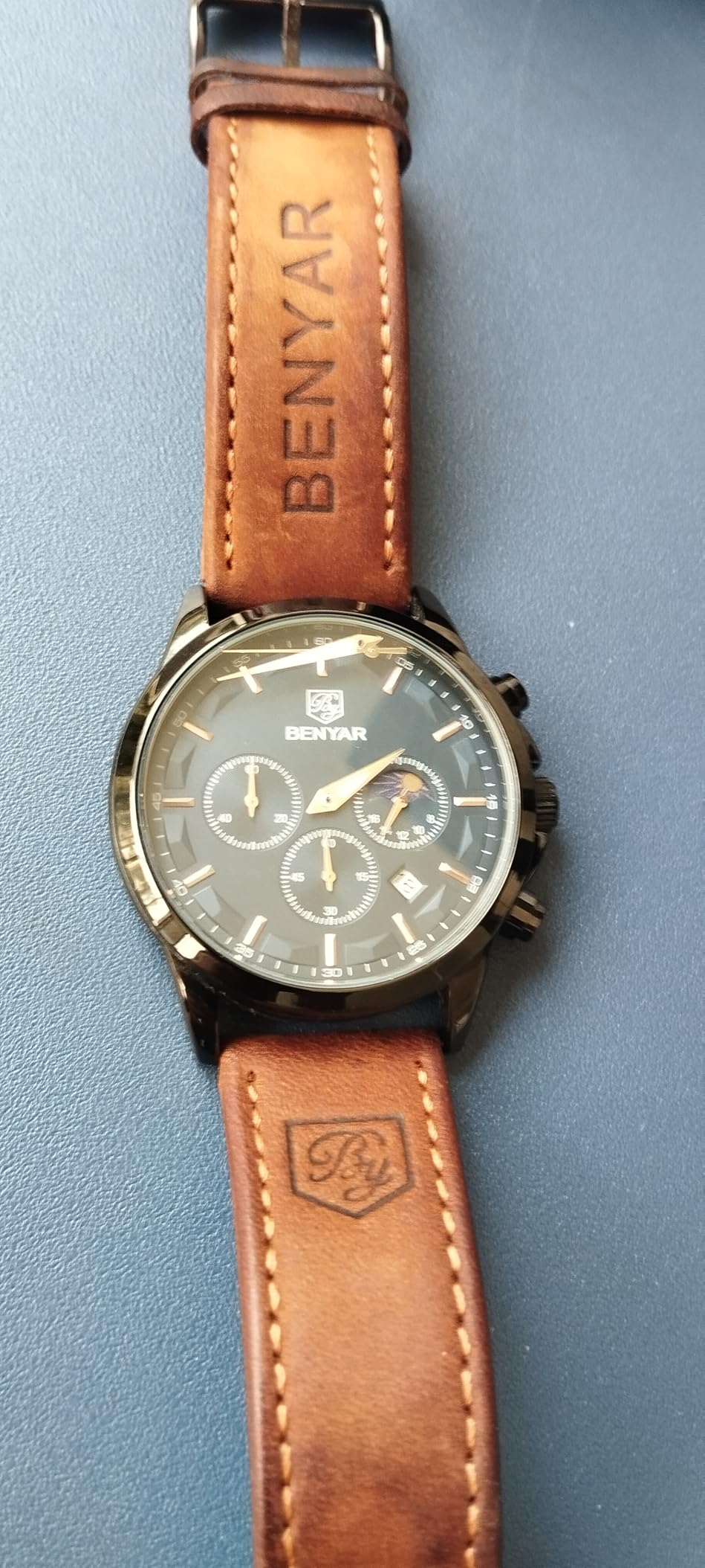 BENYAR Mens Watches Analog Quartz Chronograph Waterproof Wrist Watches for Men Fashion Business Work Casual Sport Designer Dress Watch with Calendar Elegant Gifts for Men customer photo 2