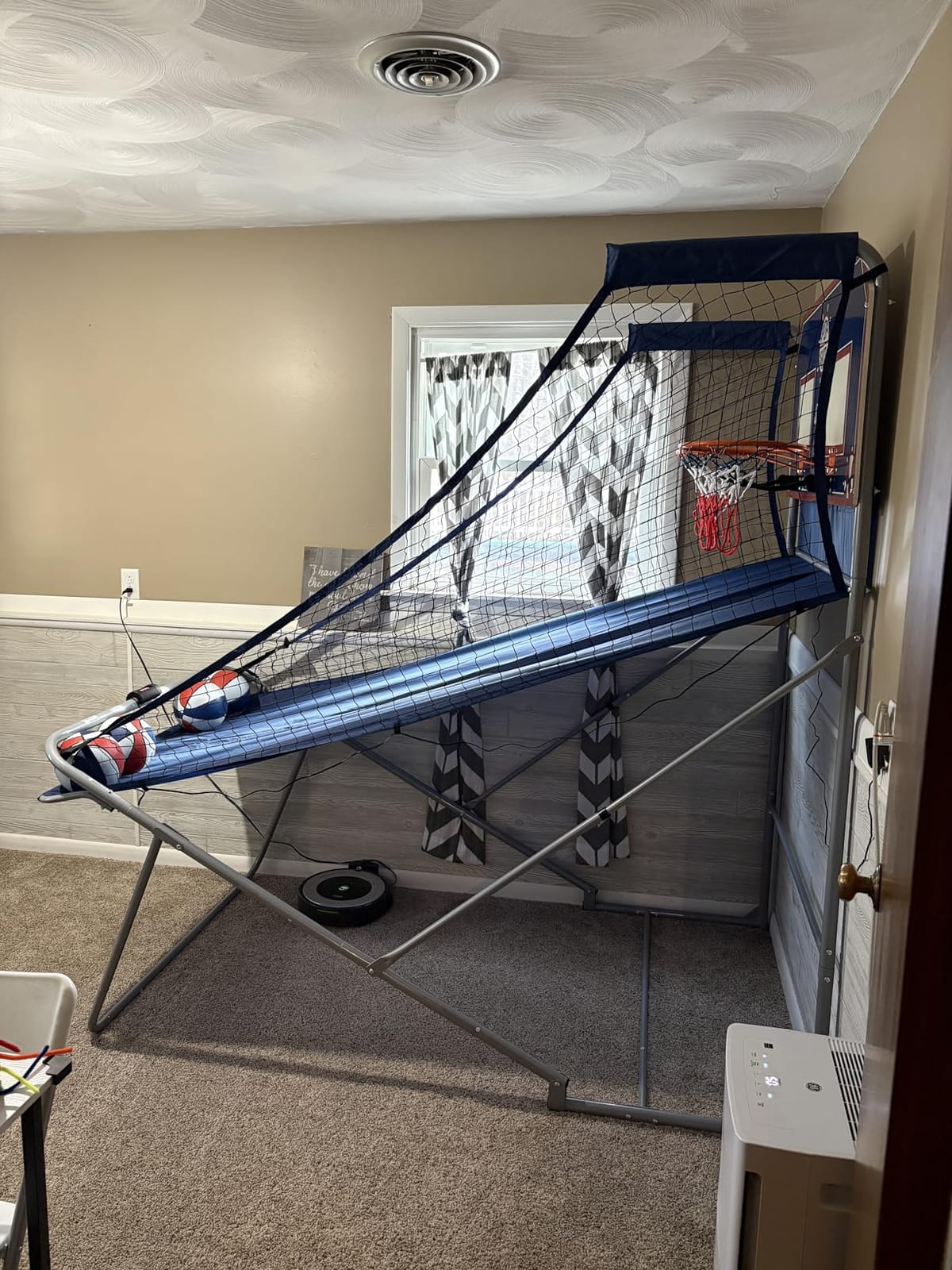 Pop-A-Shot Dual Shot Sport | 2-Hoop Indoor Electronic Arcade Basketball | Indoor Basketball Arcade Machine with 10 Game Modes, Dual Hoops, a Sturdy Steel Frame, and a Foldable Space-saving Design customer photo 1