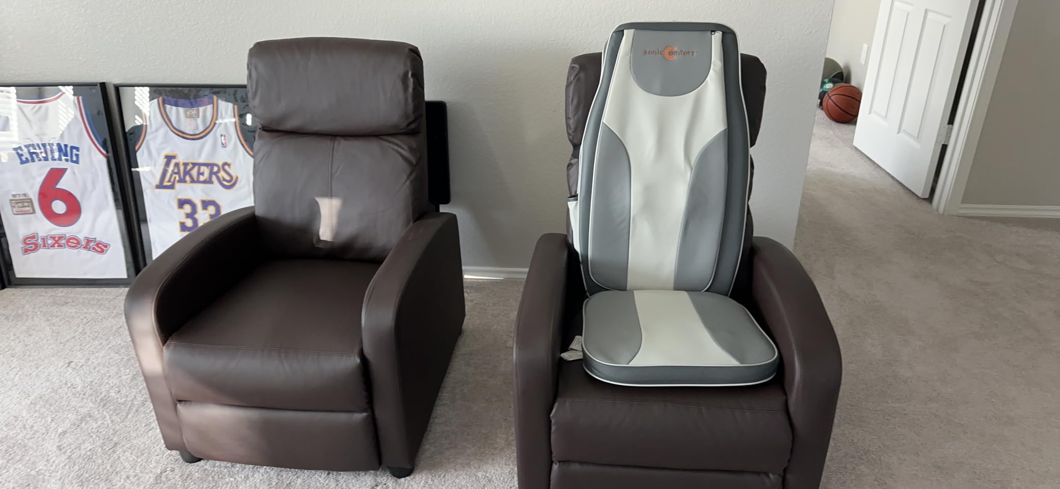 Yaheetech Recliner Chair Set of 2 Faux Leather Home Theater Seating Black customer photo 1