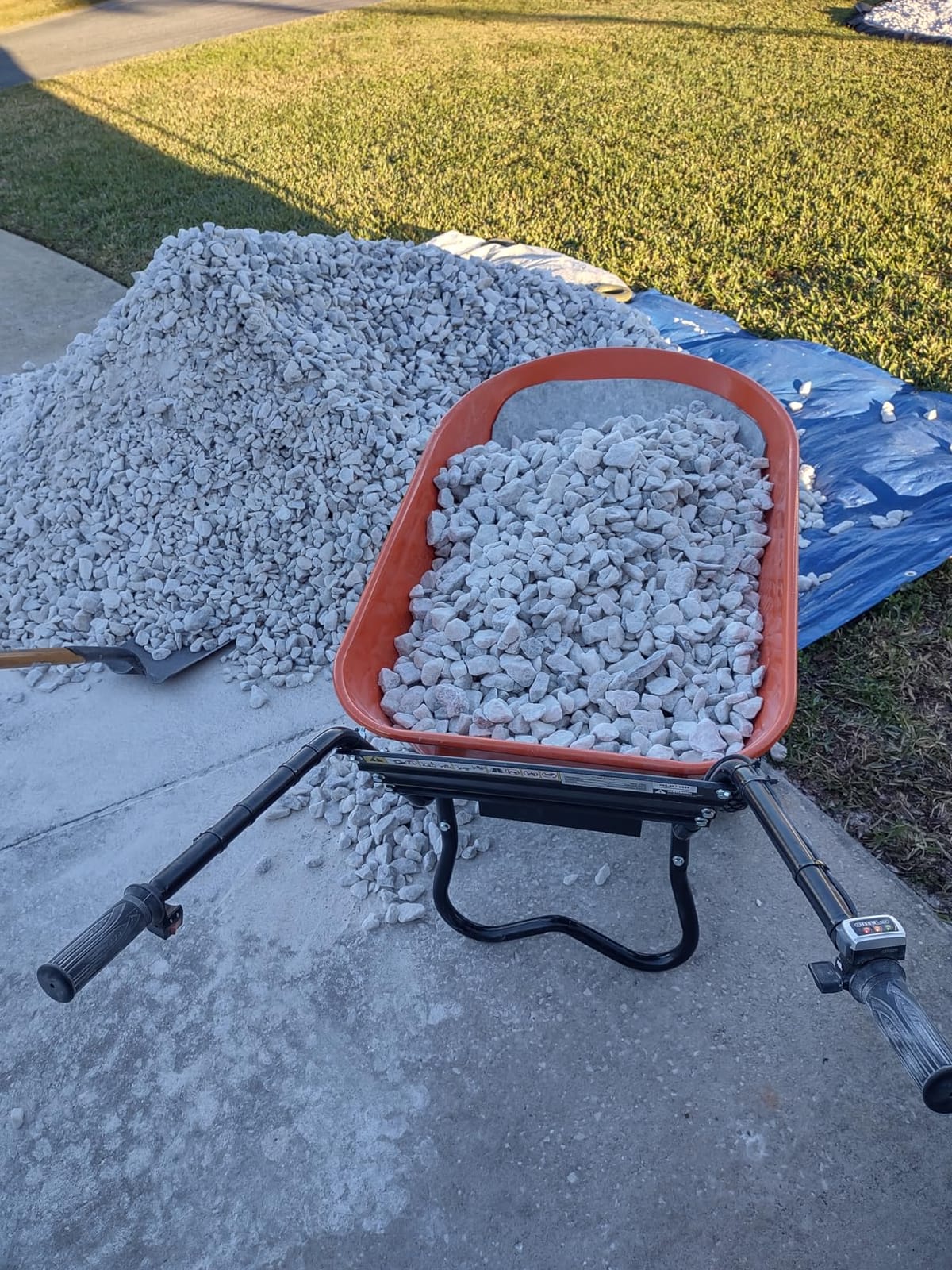 SuperHandy Electric Wheelbarrow Utility Cart, 24V, 330 lb, Power Wagon | Battery powered utility cart for soil, rocks, tools and yard loads; power dump supports garden and jobsite hauling customer photo 1