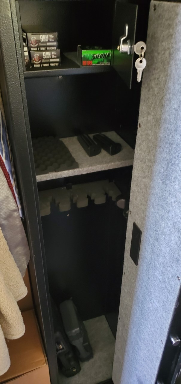 Langger V Biometric Rifle Gun Safe,Quick Access 5-Gun Large Improved Fingerprint Shotgun Security Cabinet for Rifle Shotgun w/o Scopes with Pistol Lock Box,Removable Storage Shelf (New Biometric Safe) customer photo 2