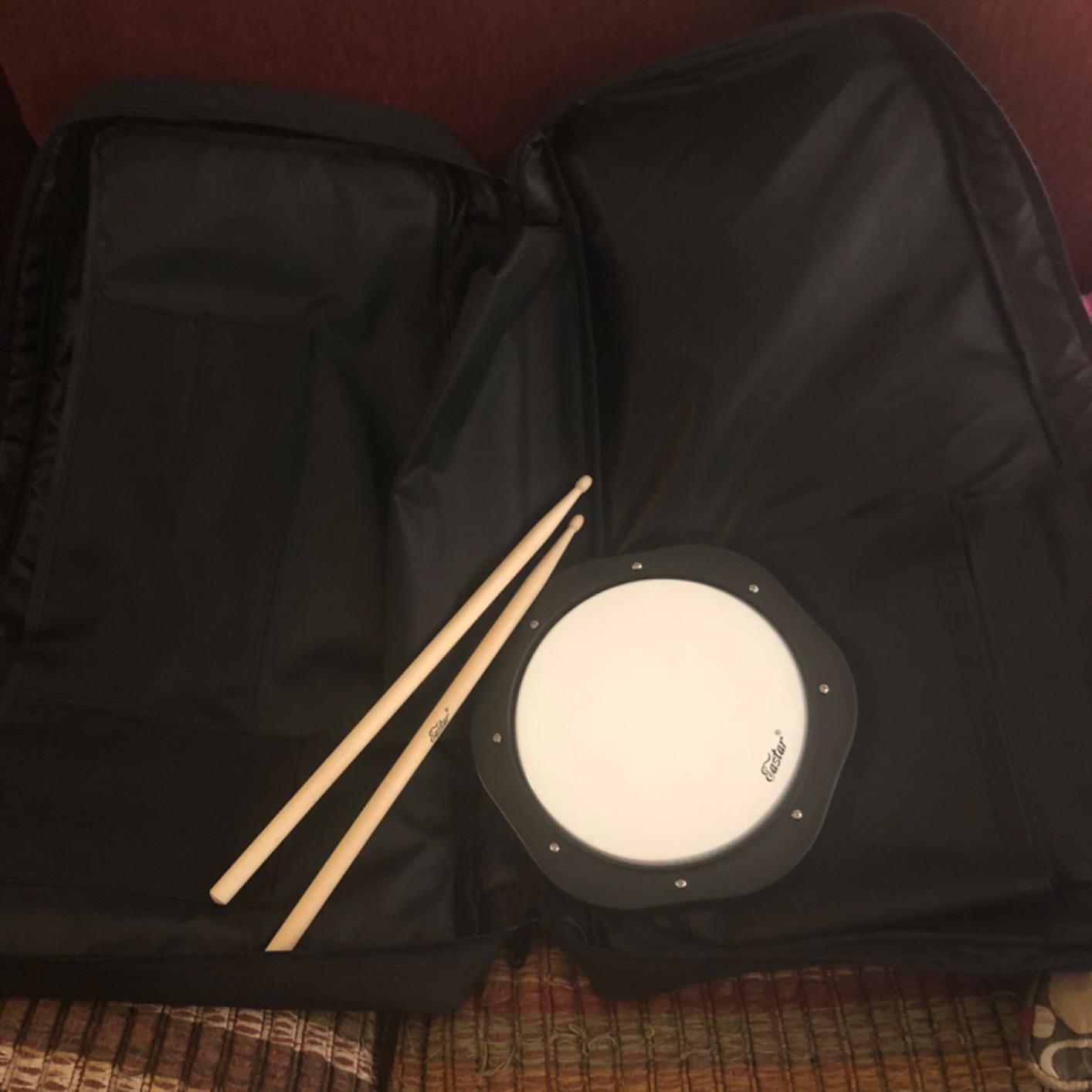 Eastar Advanced 32 Note Glockenspiel Xylophone Bell Kit Beginner Students, Percussion Kit with 8'' Drum Practice Pad, Adjustable Stand, Glockenspiel Stick, Drum Sticks and Carrying Bag customer photo 1