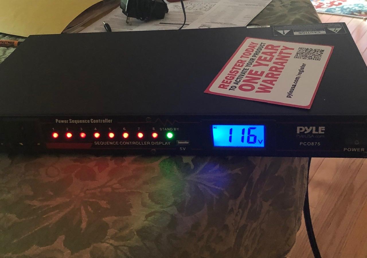 Pyle 10 Outlet Power Sequencer Conditioner - 13 Amp 2000W Rack Mount Pro Audio Digital Power Supply Controller Regulator w/Voltage Readout, Surge Protector, for Home Theater Stage/Studio Use - PCO875 customer photo 2