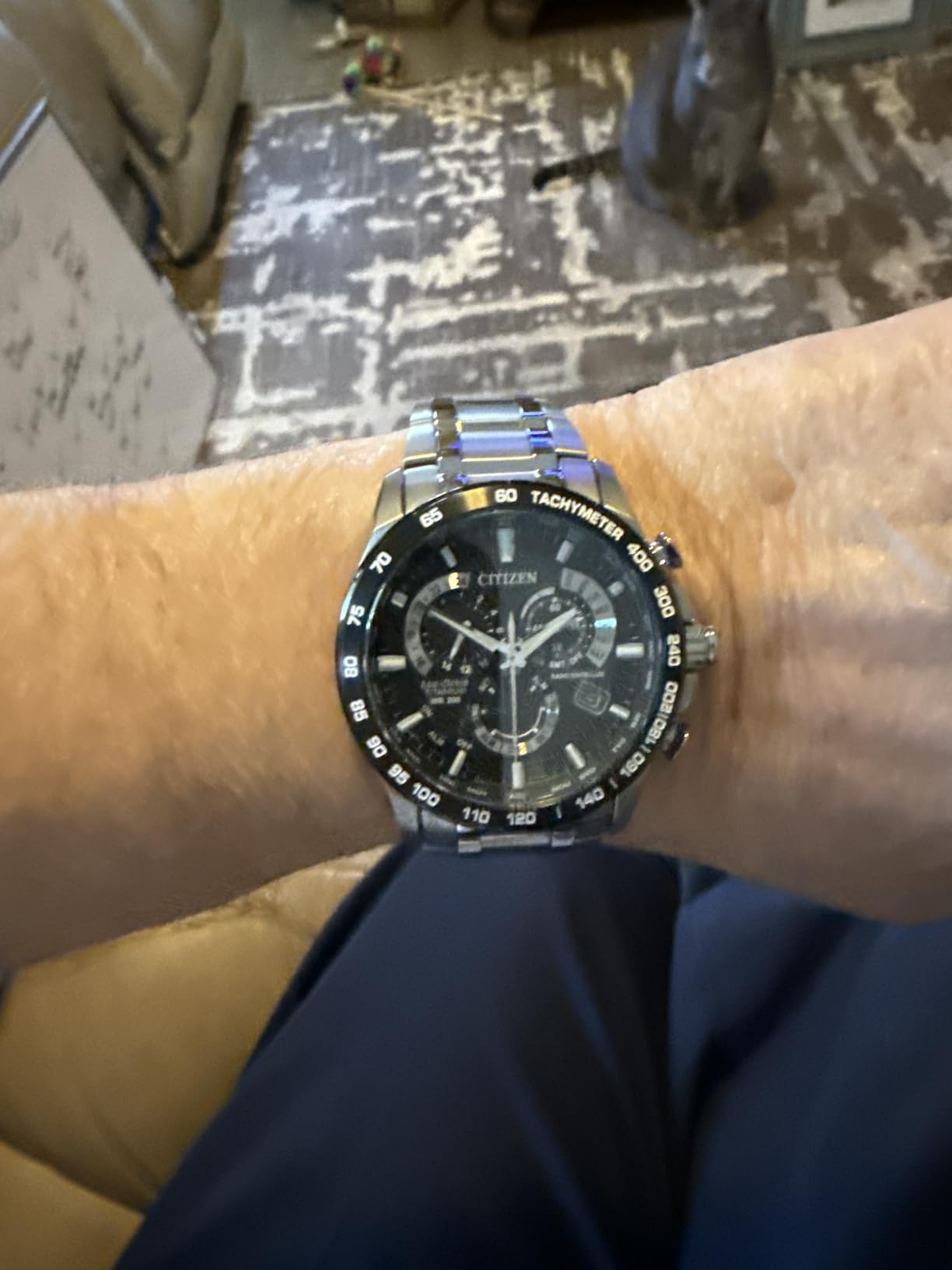 Citizen Men's Eco-Drive Sport Luxury PCAT Chronograph Super Titanium Watch customer photo 2