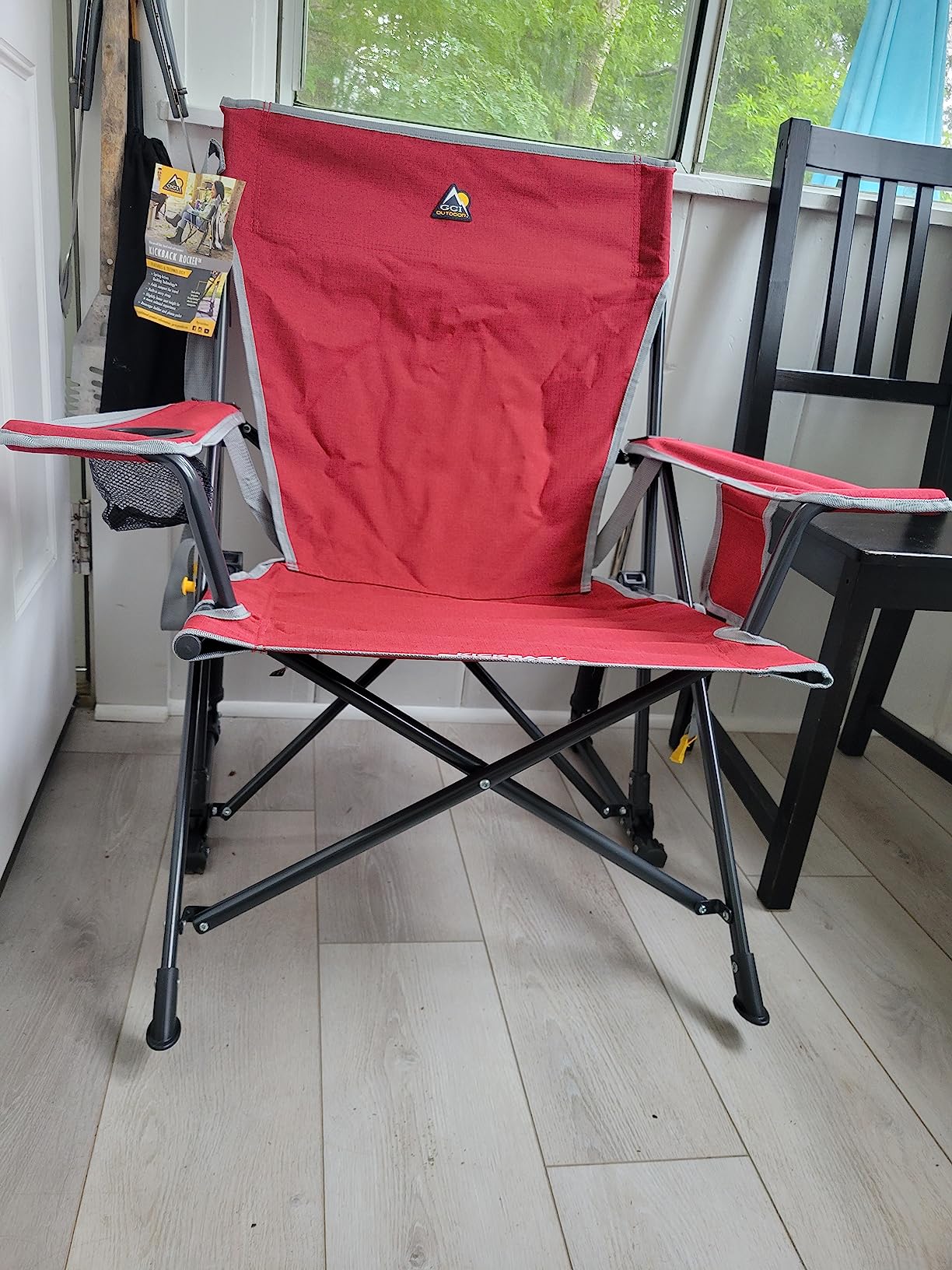 GCI Outdoor Kickback Rocker Camping Chair | Portable Folding Rocking Chair with Durable Armrests, Drink Holder & Relaxed Lowered Seat for Comfort — Loden Green customer photo 1