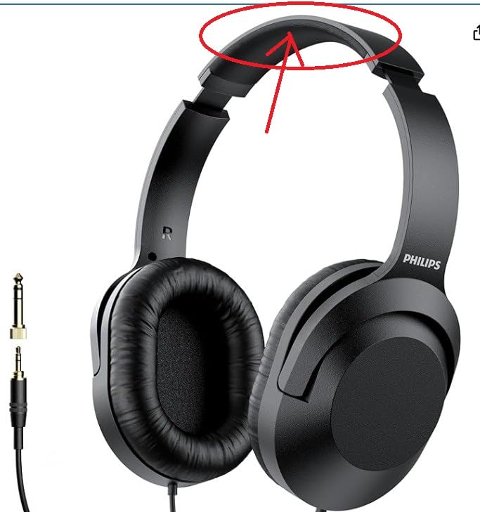 Philips Over Ear Wired Stereo Headphones for Podcasts, Studio Monitoring and Recording Headset for Computer, Keyboard and Guitar with 6.3 mm (1/4