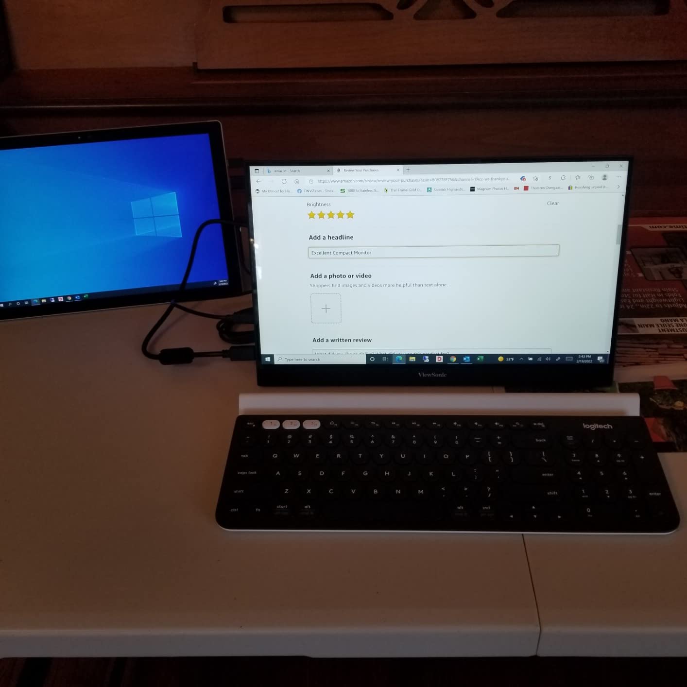 ViewSonic TD1655 15.6 Inch 1080p Touchscreen Portable Monitor, IPS Display for Interactive Workflows and Second Screen Productivity, Built-in Stand, 60W USB-C, mini HDMI, and Smart Cover customer photo 2