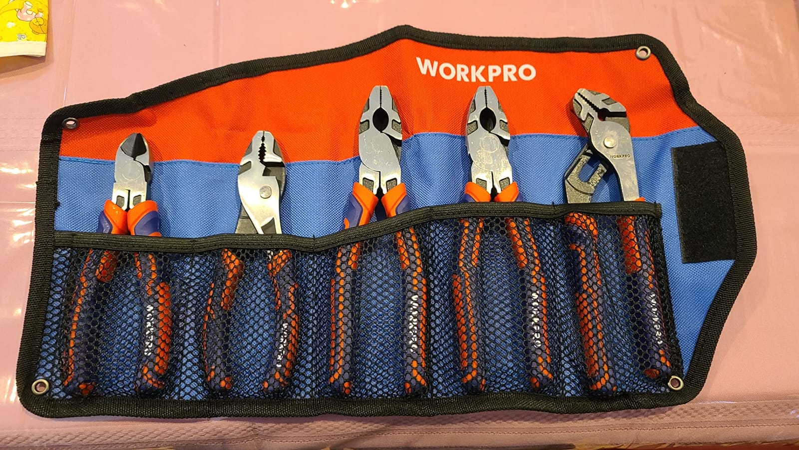 WORKPRO Pliers Set, 5-Piece Premium Cr-V Pliers Kit with Storage Pouch | 6 Inch Slip Joint, Long Nose, Diagonal Cutter, 8 Inch Groove Joint, 7 Inch Linesman, Ergonomic Grip, for Basic Repair customer photo 2