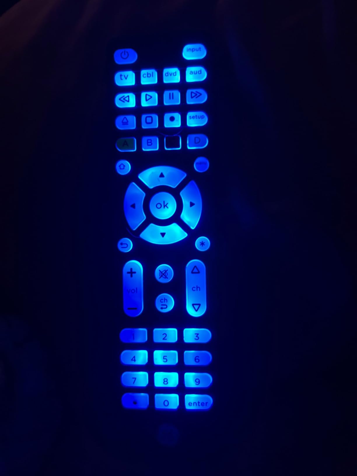 GE Backlit Buttons Universal Remote Control, Samsung TV Remote Control | Samsung Remote Control Replacement for Smart TV, Roku Remote Replacement, Vizio, LG TV, 4-Device, Graphite, 48848 customer photo 1