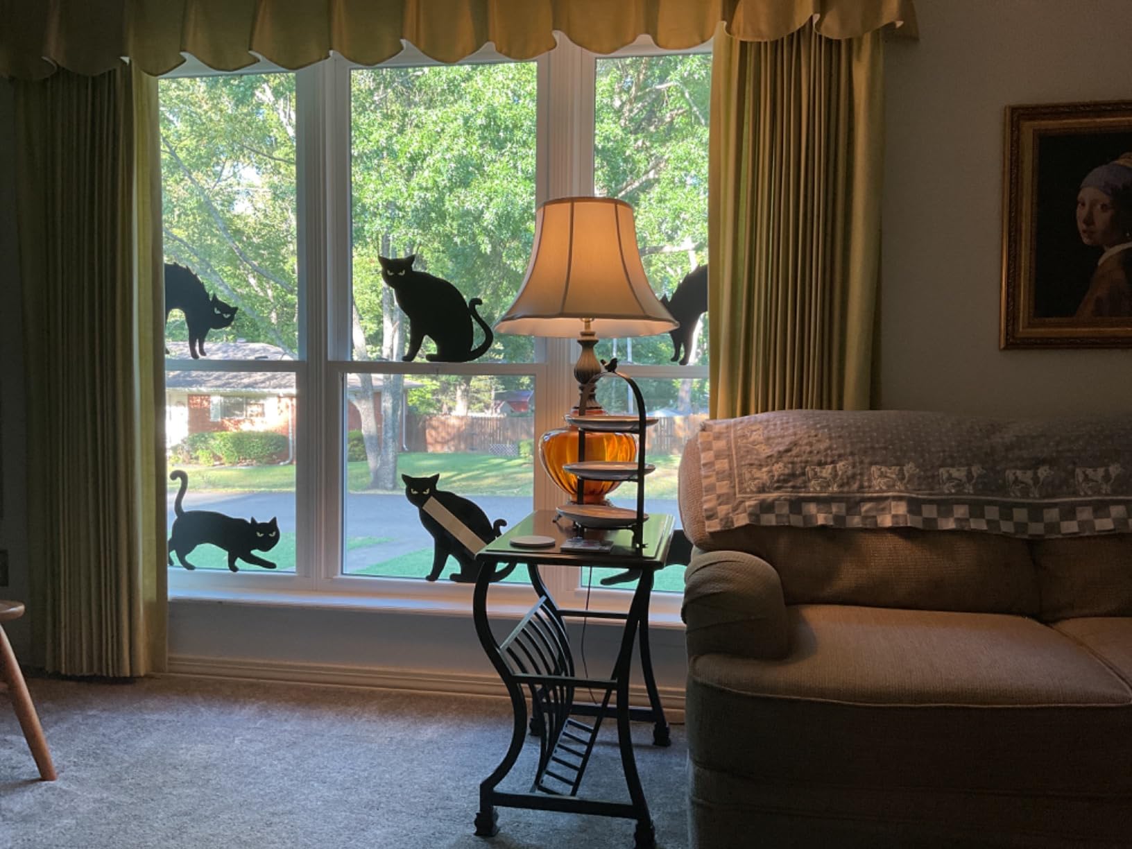 Halloween Decorations Outdoor, 6ct Black Cat Decor Yard Signs with Stakes, Scary Silhouette with Glow in Dark Eyes, Corrugated Plastic, Waterproof Lawn Decorations for Kids Family Home Party customer photo 2