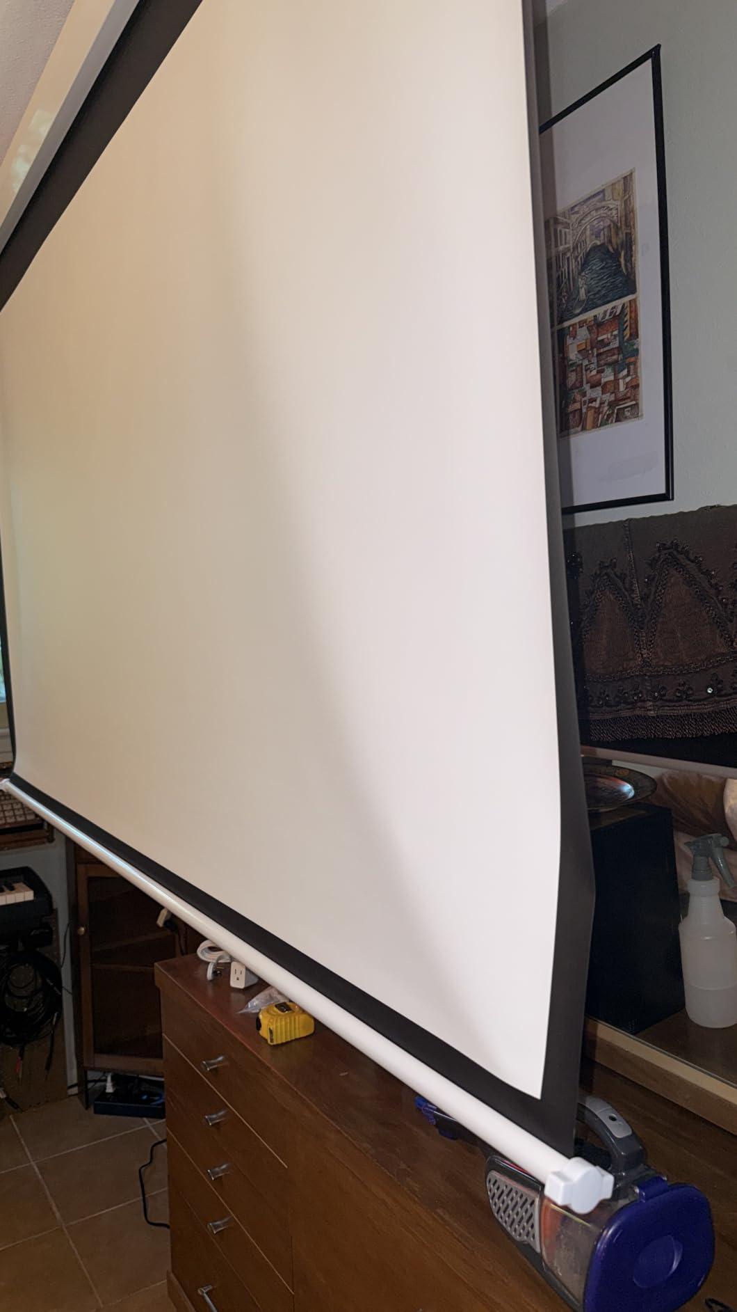 VIVOHOME 100 Inch 16:9 Motorized Projector Screen, Black customer photo 2