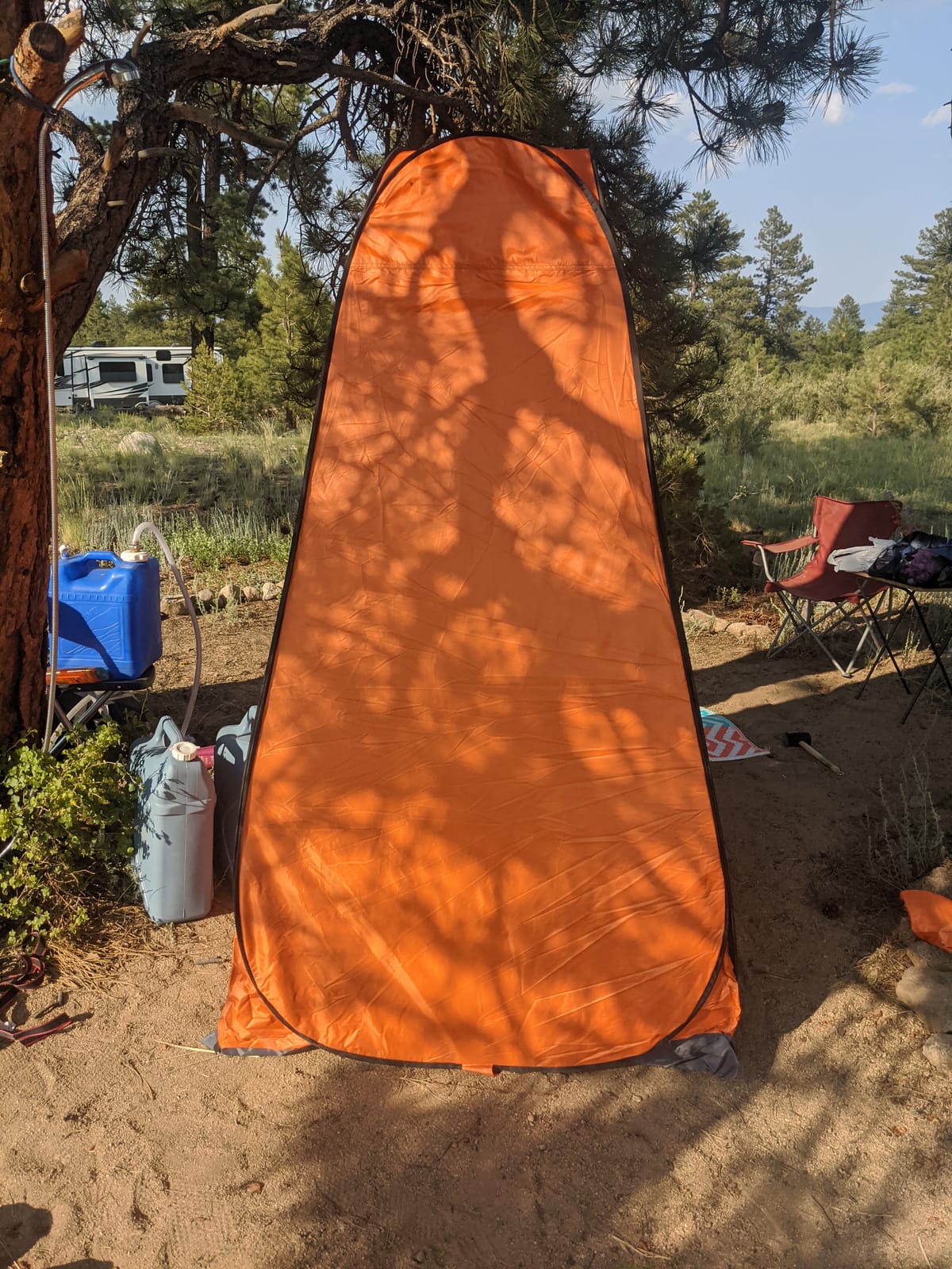 Anngrowy Pop Up Privacy Shower Tent - Portable Outdoor Camping Bathroom Toilet Changing Dressing Room - UPF40+ Waterproof customer photo 2