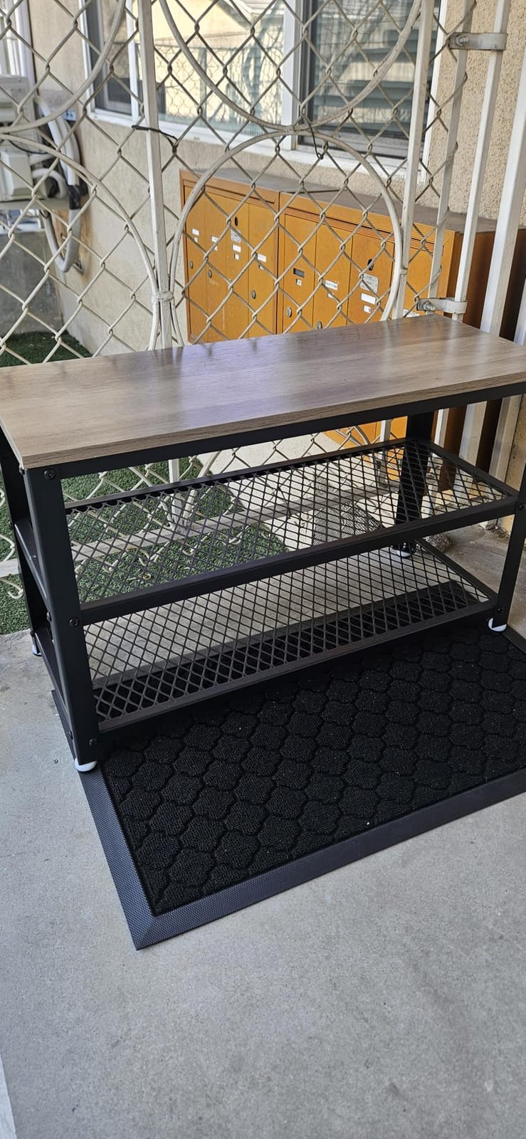 VASAGLE 3-Tier Shoe Rack, Storage Bench with Metal Mesh Shelves and Seat customer photo 1