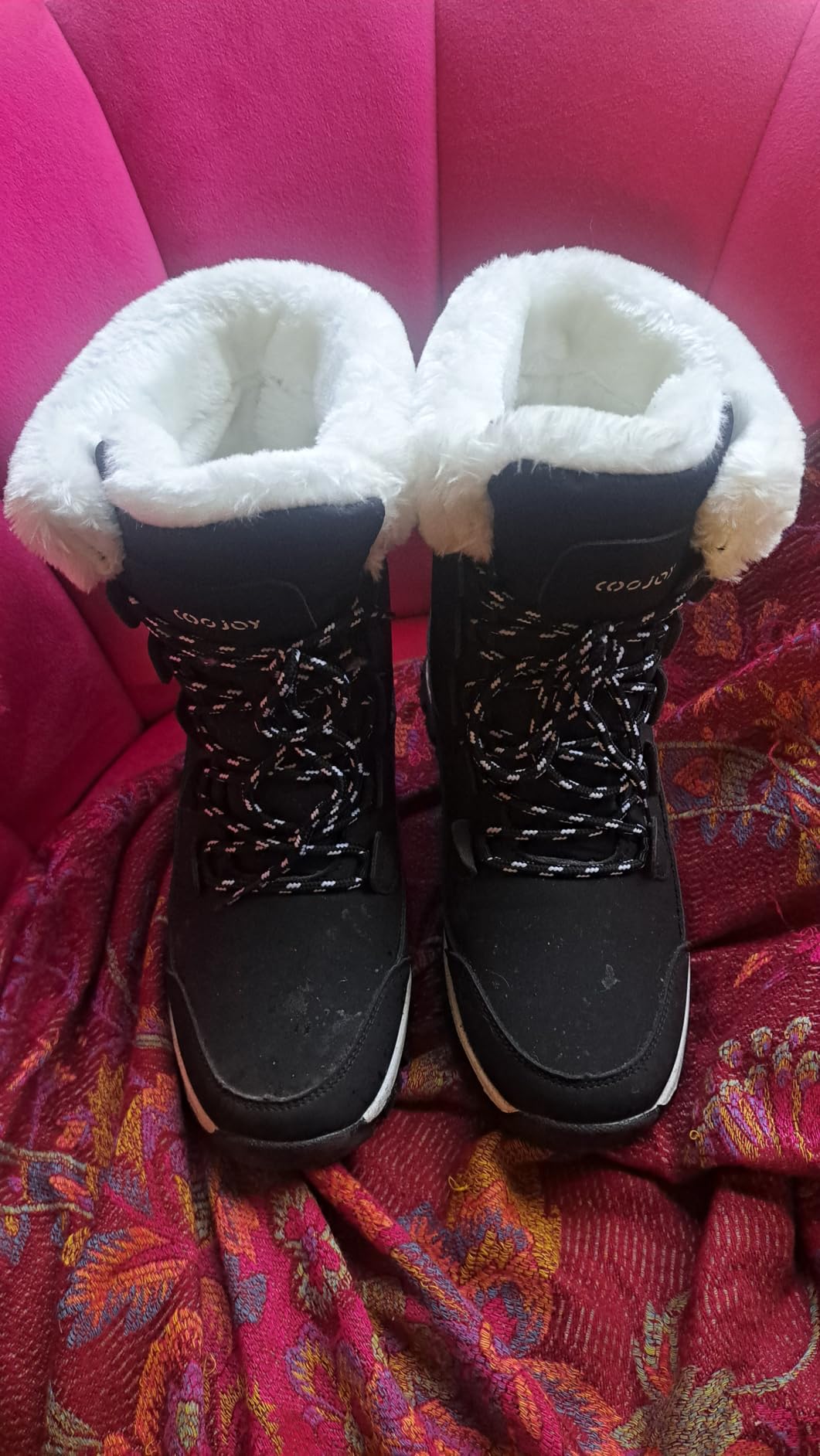 COOJOY Women's Waterproof Winter Snow Boots Warm Furry Mid Calf Lightweight Hiking Booties customer photo 1