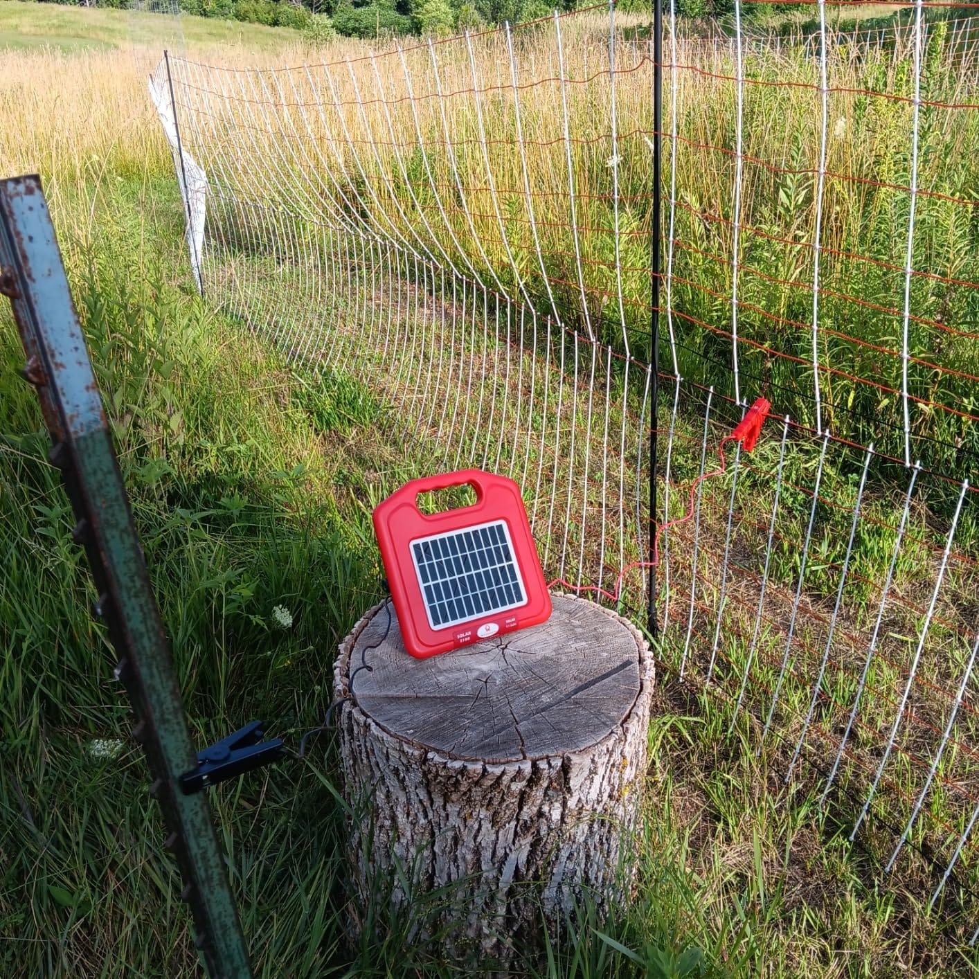 Solar Electric Fence Charger 5 Mile - Solar Powered Energizer for Livestock - Low Impedance Solar Fencer Battery Powered customer photo 1