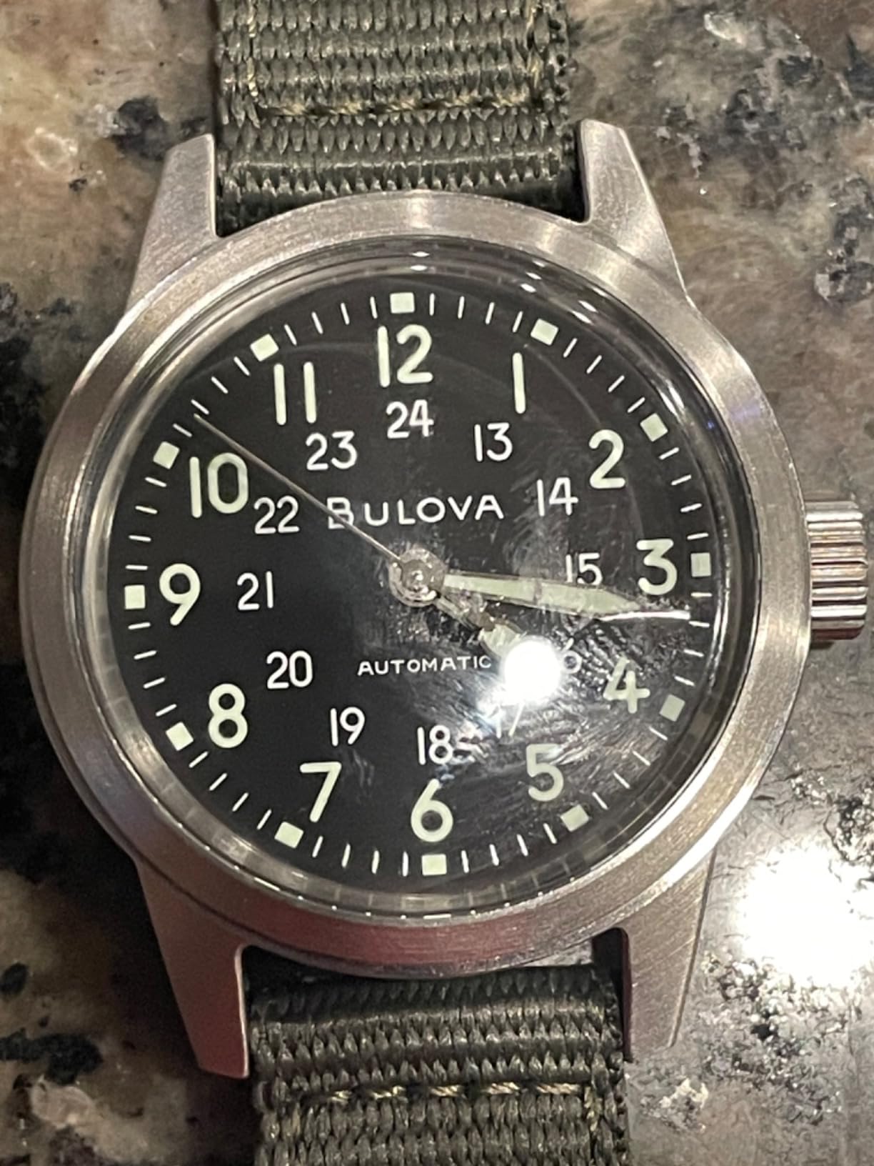 Men's Military Heritage Hack Veteran's Watchmaking Initiative Watch in Stainless Steel with 3-Hand Automatic, Green NATO Strap customer photo 2
